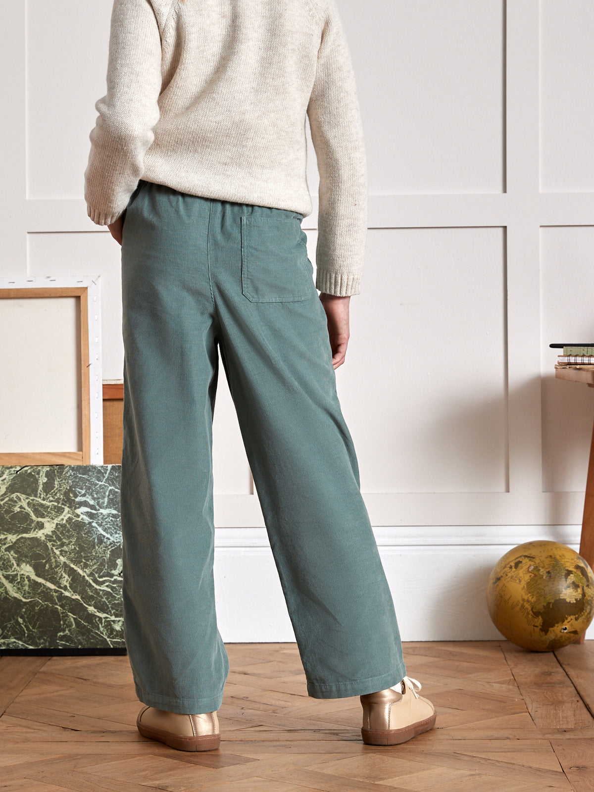 Pantalon large Fille en velours