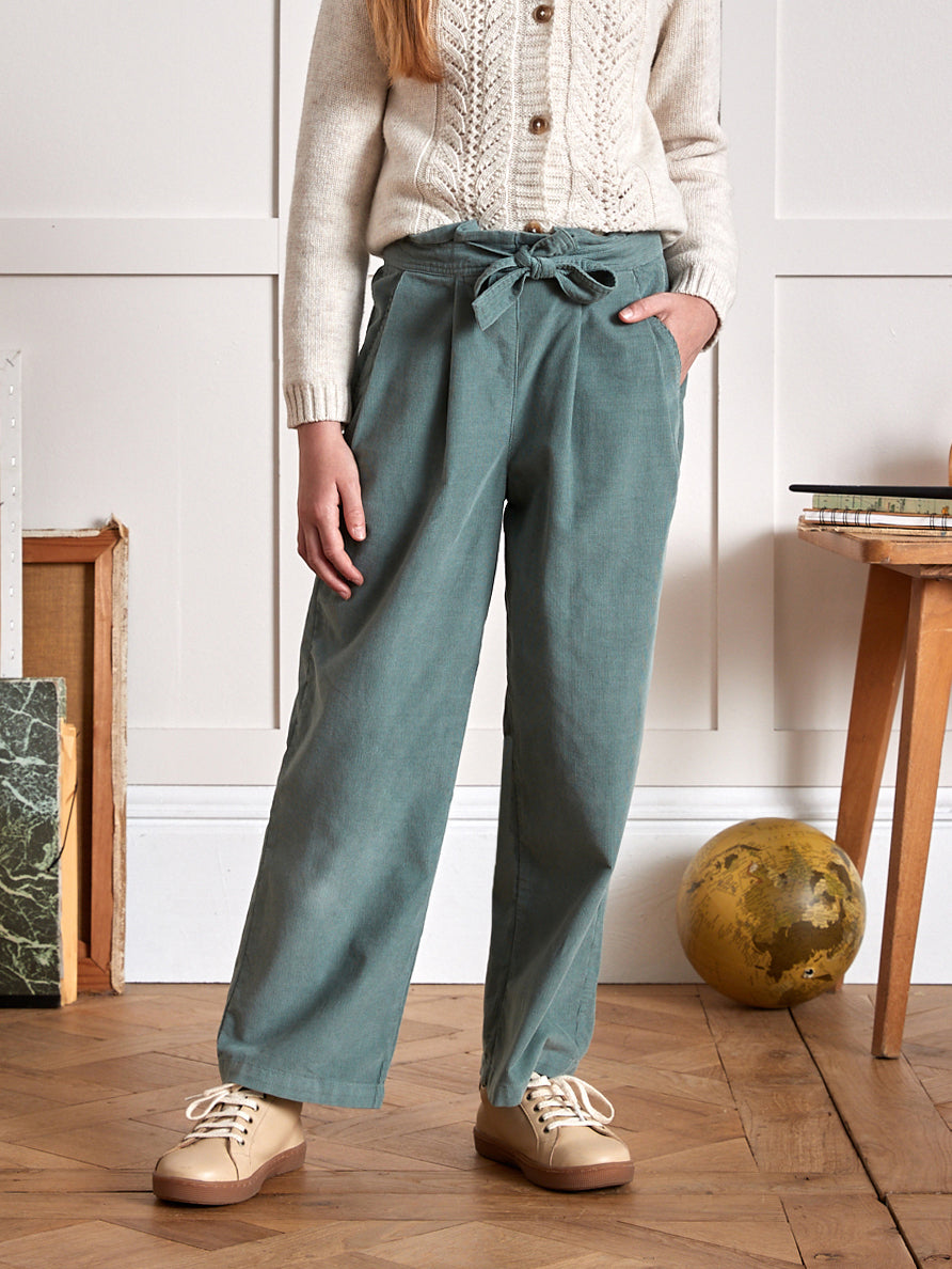 Pantalon large Fille en velours