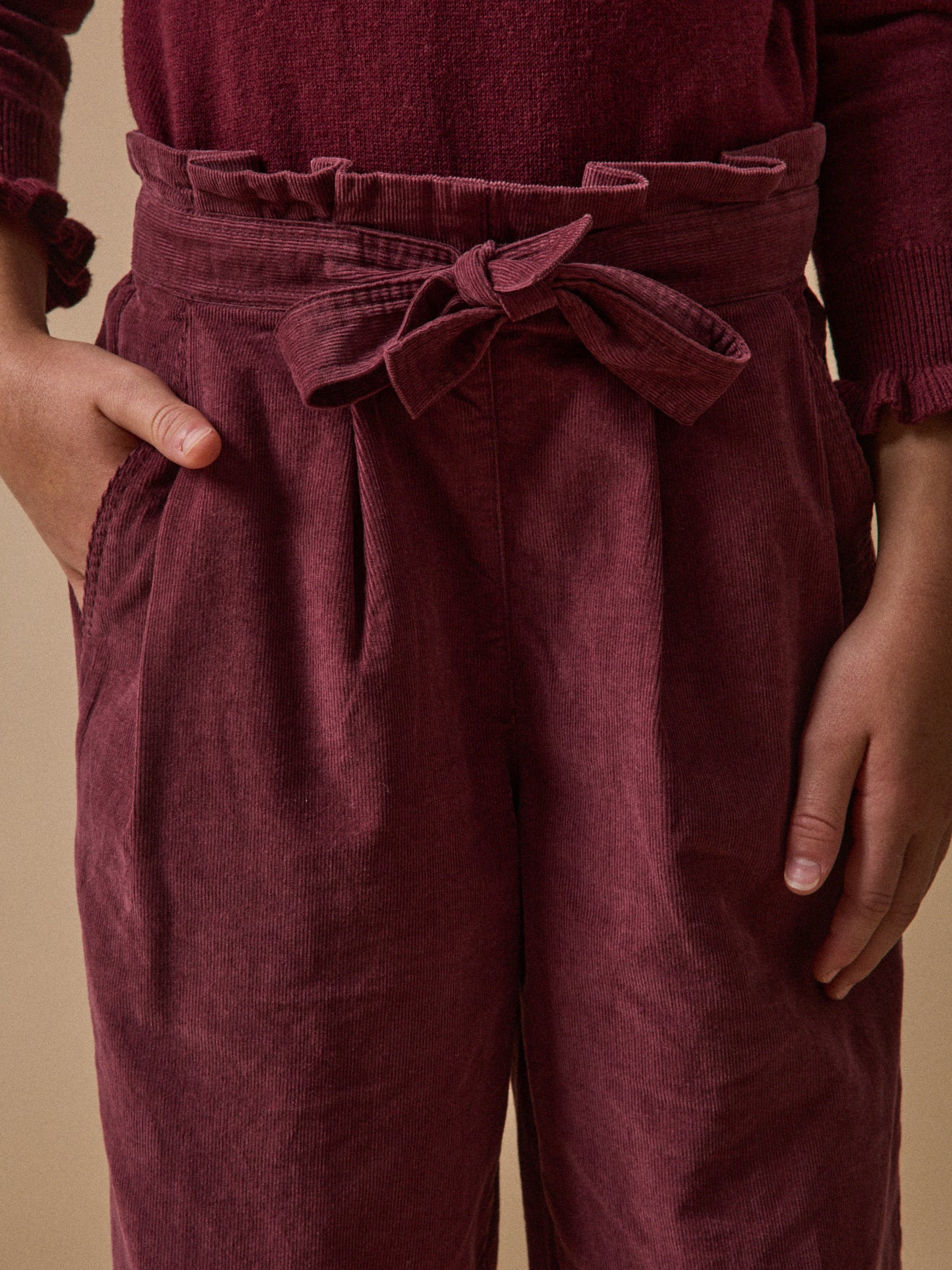 Mädchenhose, weit, aus Velours