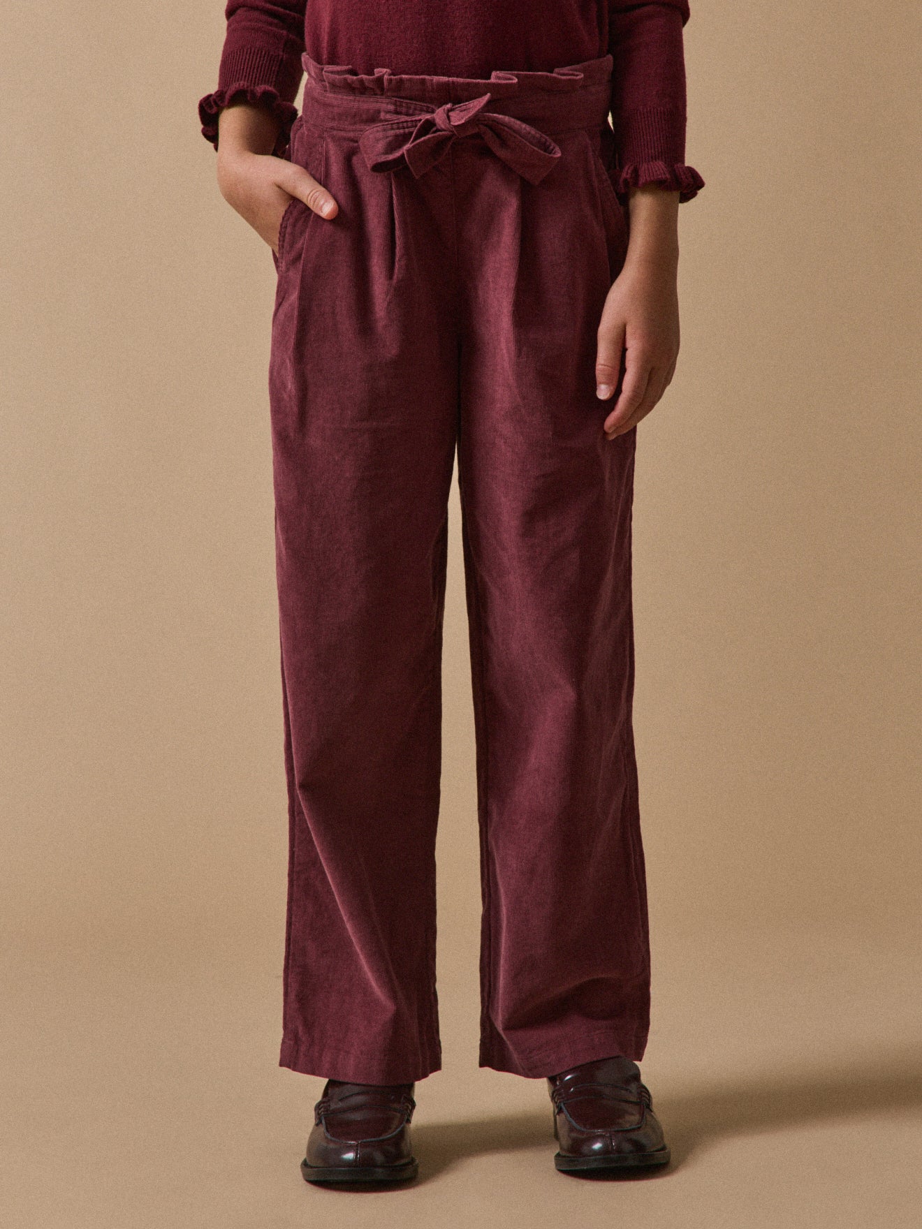 Mädchenhose, weit, aus Velours