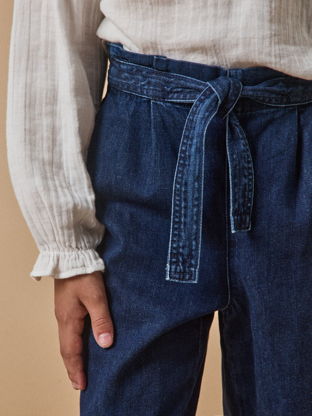 Pantalon large Fille denim light