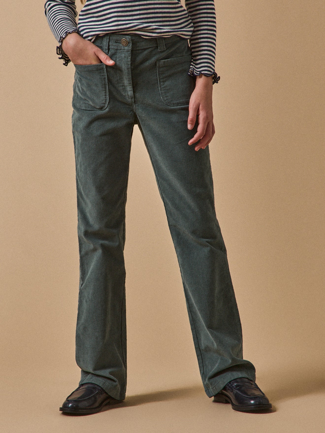 Mädchen-Schlaghose aus Velours