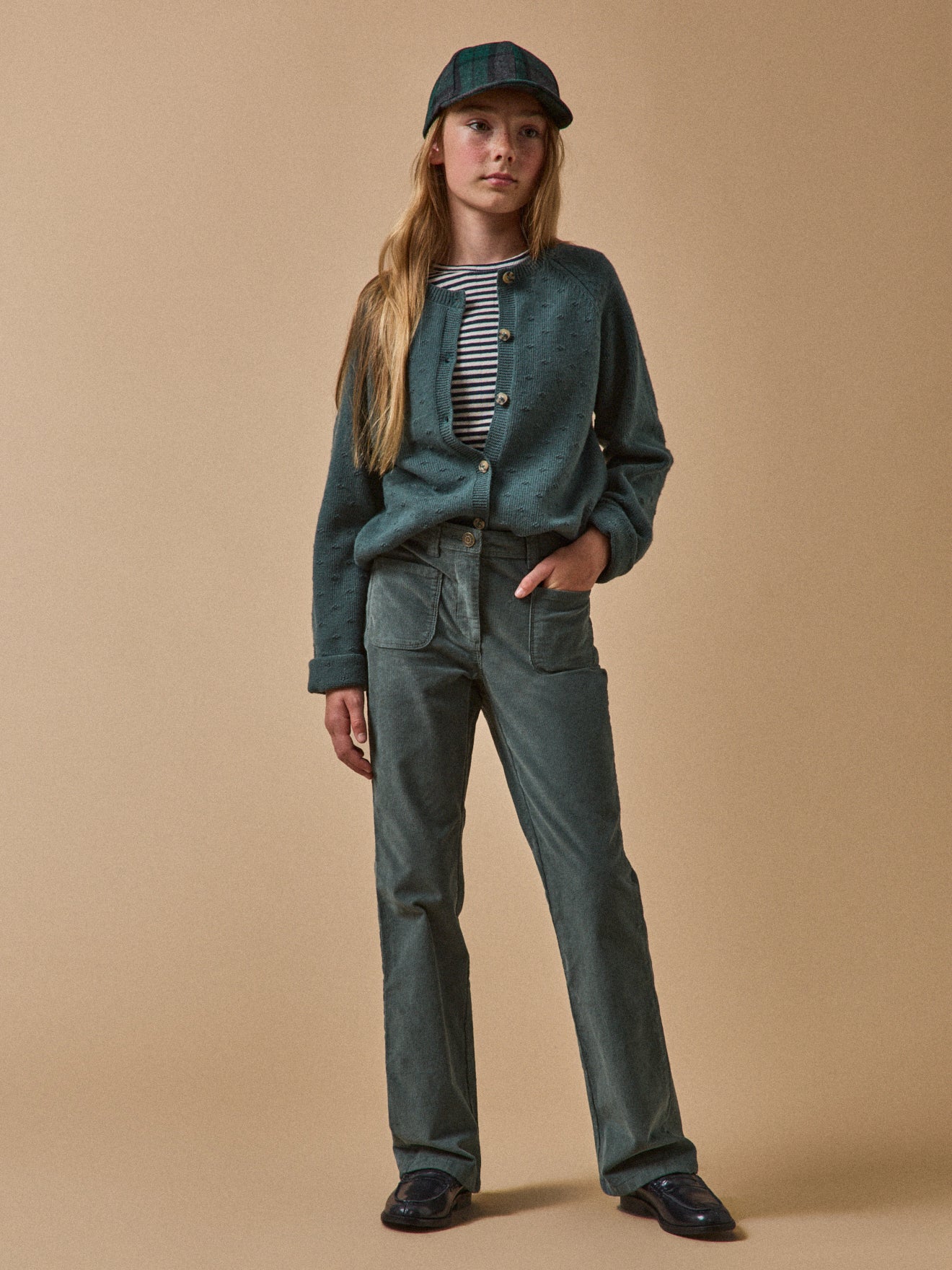 Mädchen-Schlaghose aus Velours