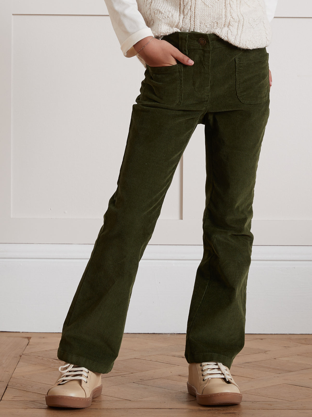 Pantalon flare Fille en velours