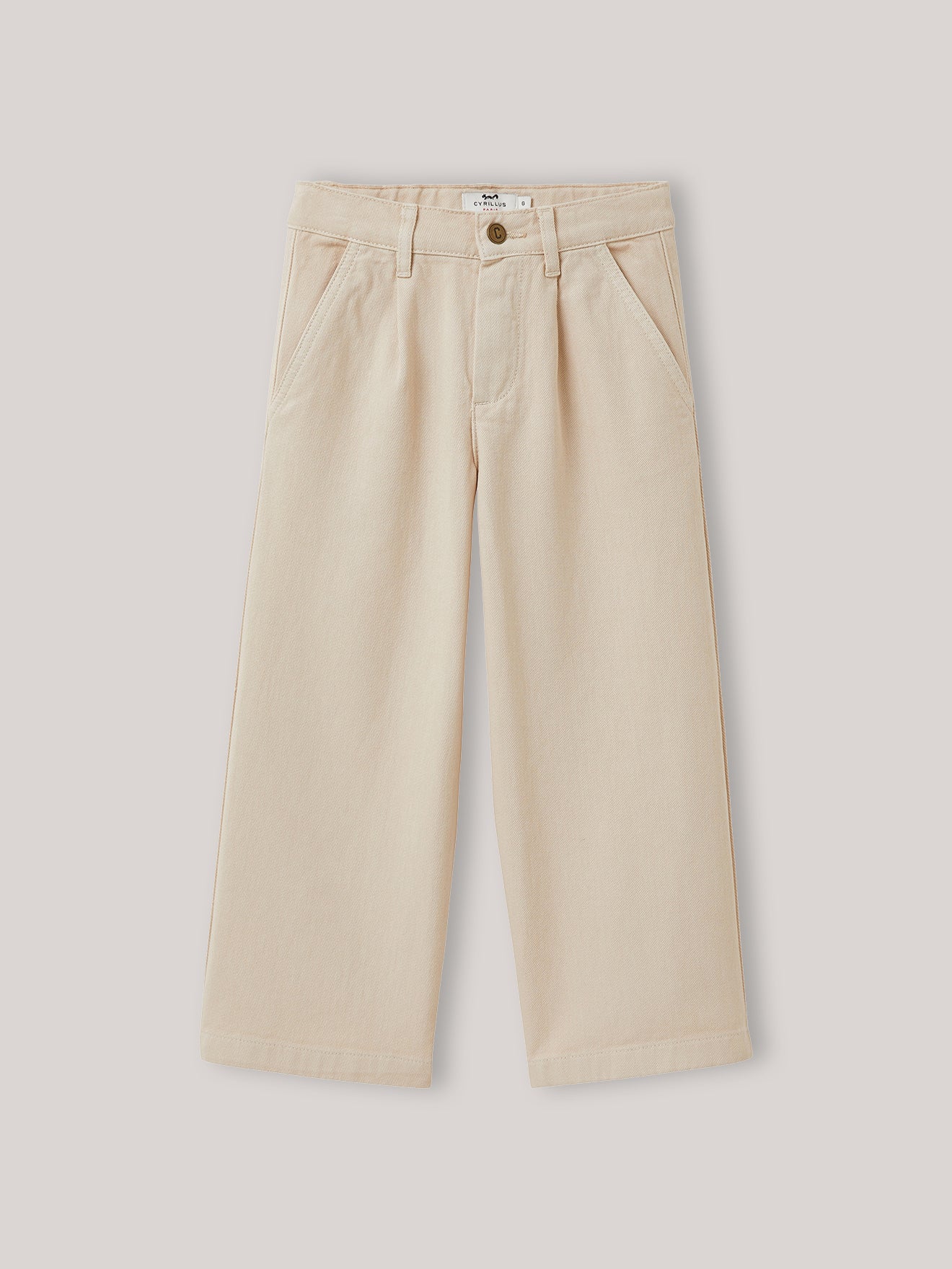 Mädchen-Hose aus gefärbtem Denim, weiter Schnitt – Kollektion « Junior »