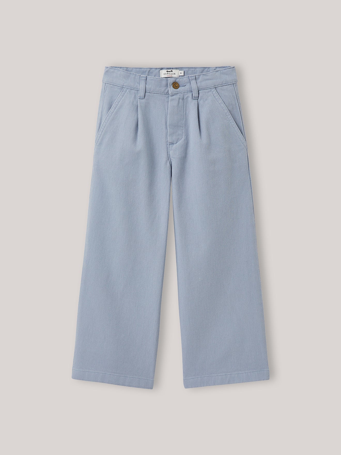 Mädchen-Hose aus gefärbtem Denim, weiter Schnitt – Kollektion « Junior »