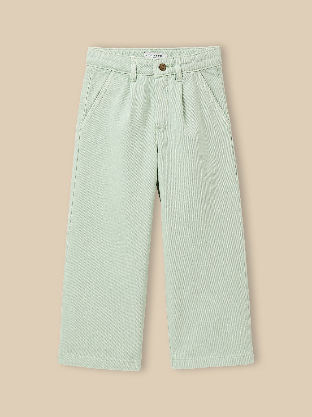Pantalon large Fille en denim couleur - Collection Junior
