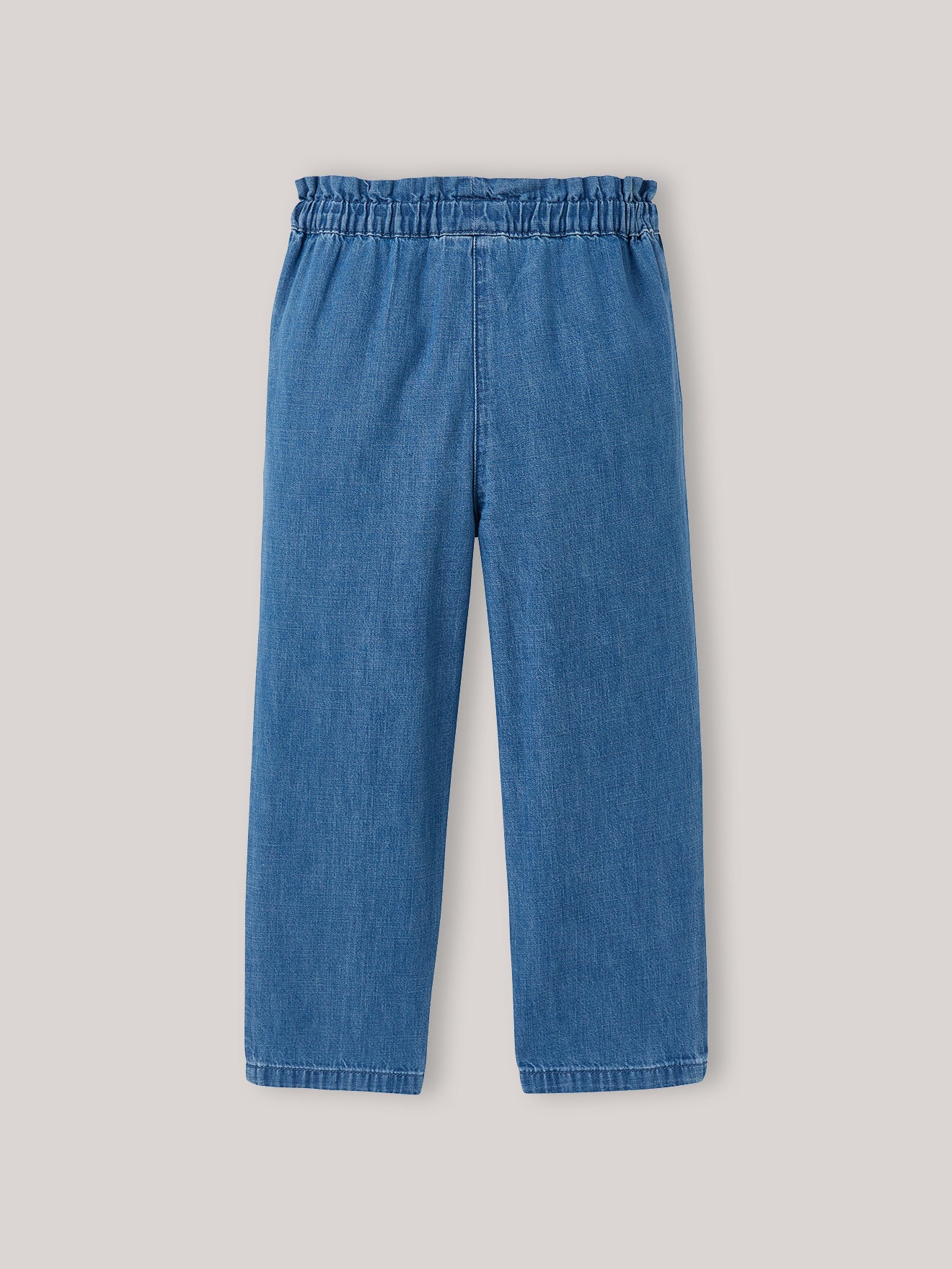 Mädchenhose aus leichtem Denim, weit geschnitten