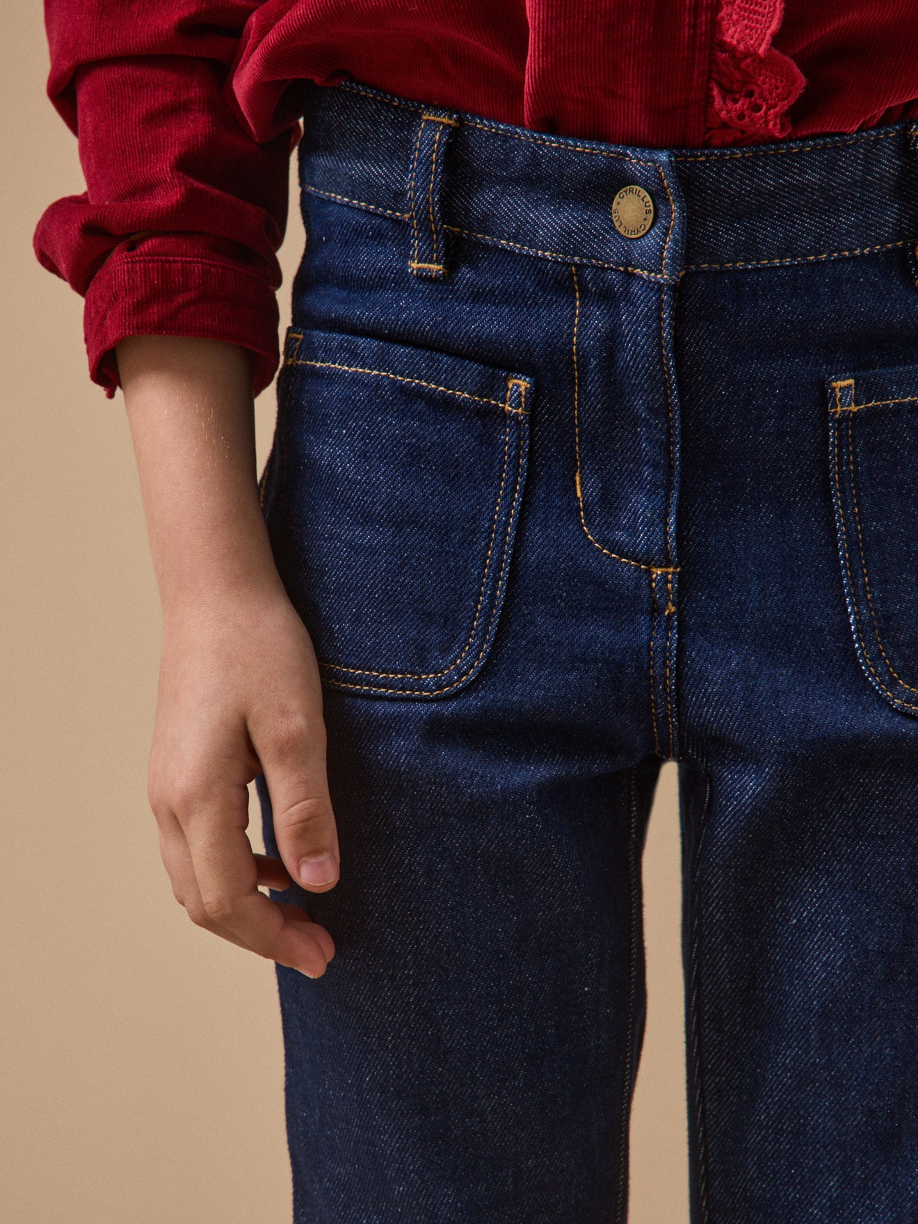 Pantalon flare Fille en twill