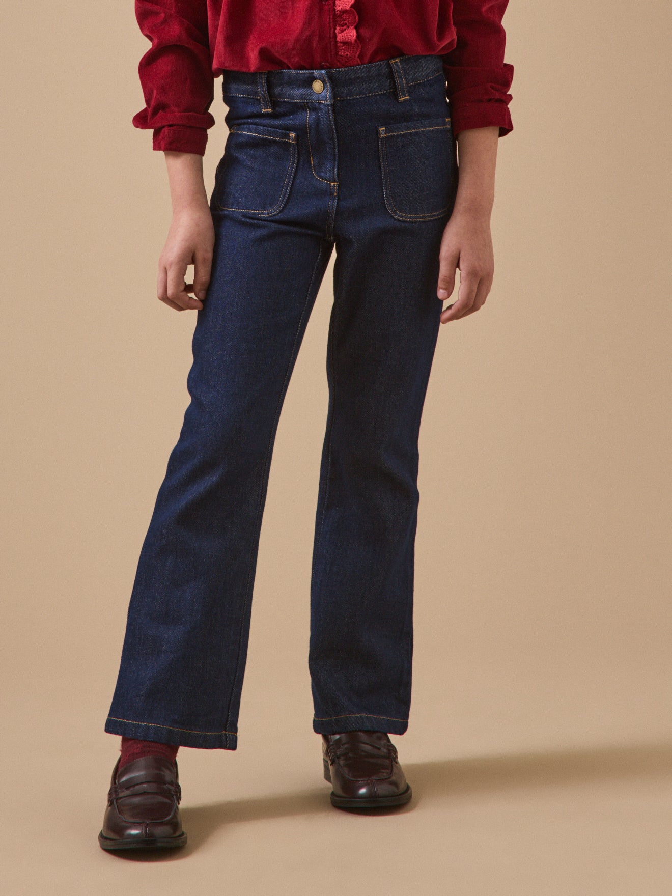 Pantalon flare Fille en twill