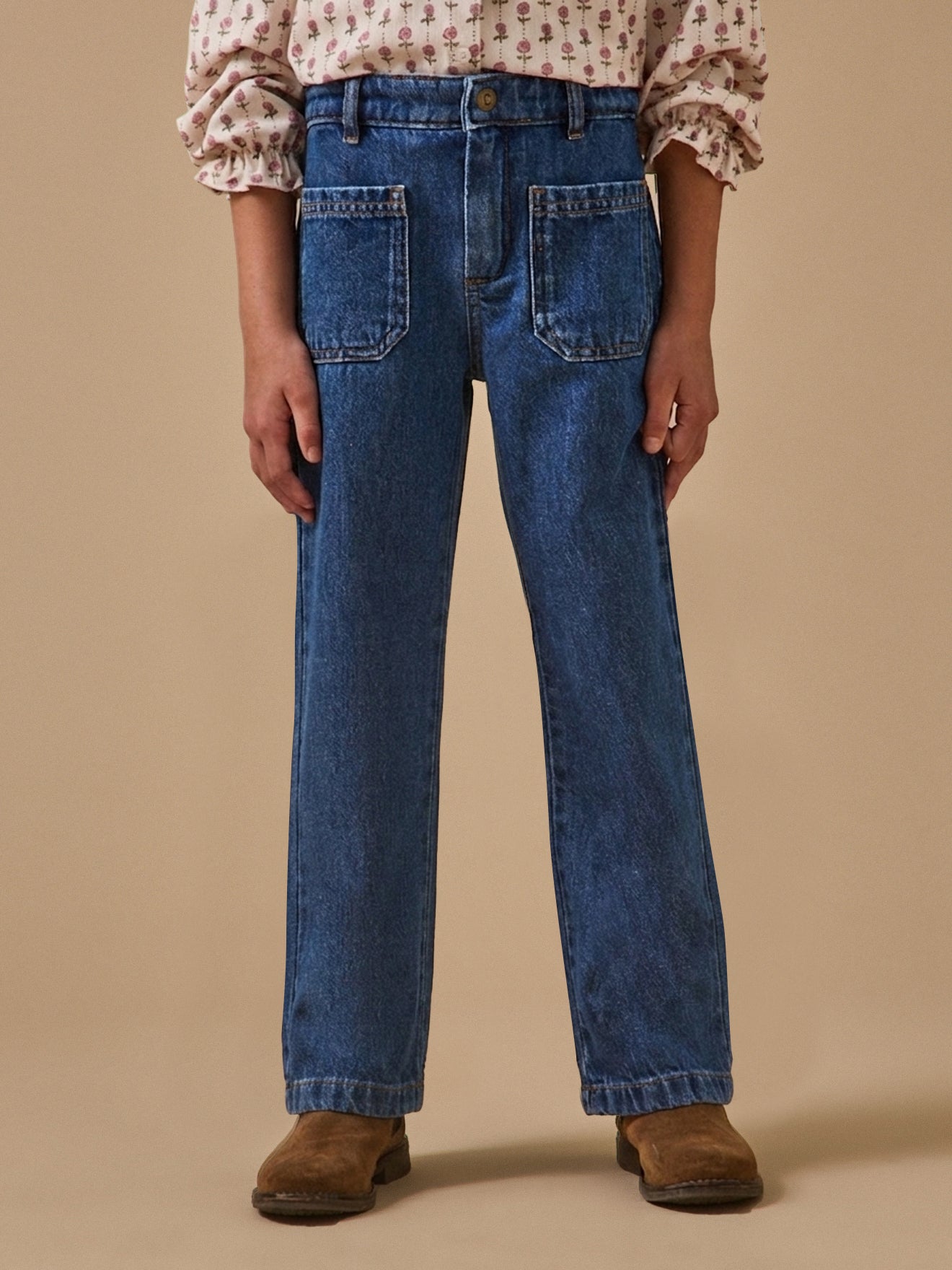 Mädchenhose, gerade geschnitten, aus Denim
