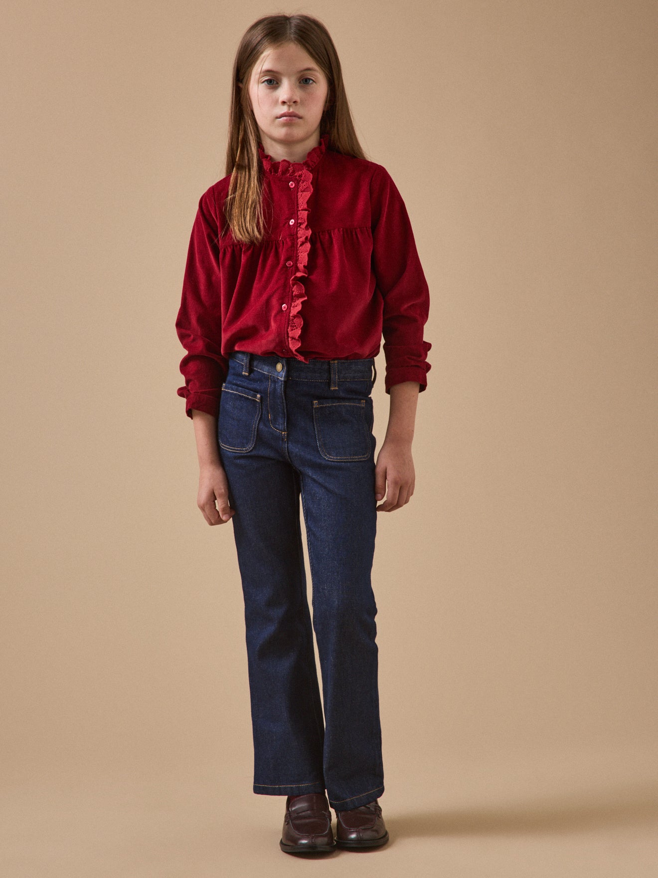 Pantalon flare Fille denim