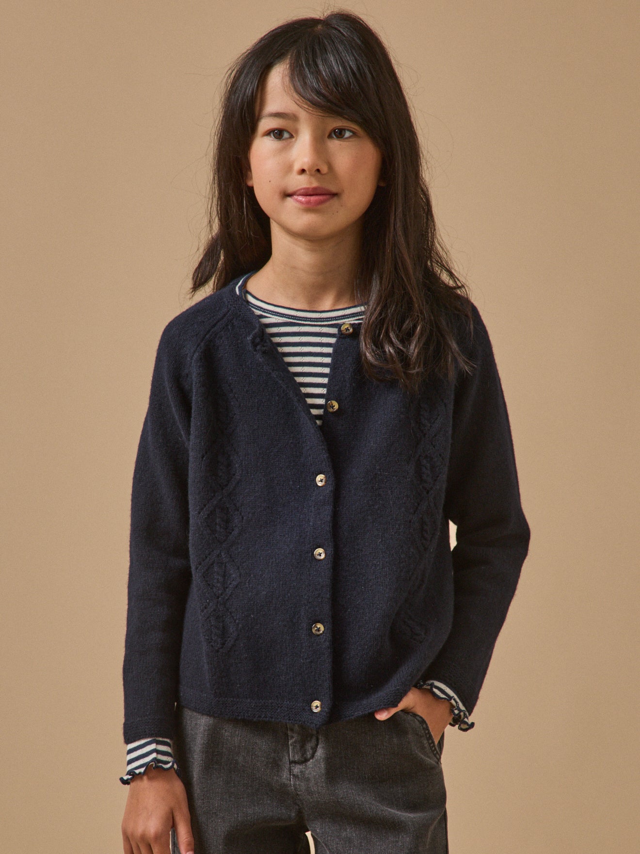 Mädchen-Cardigan aus Merino-Wolle