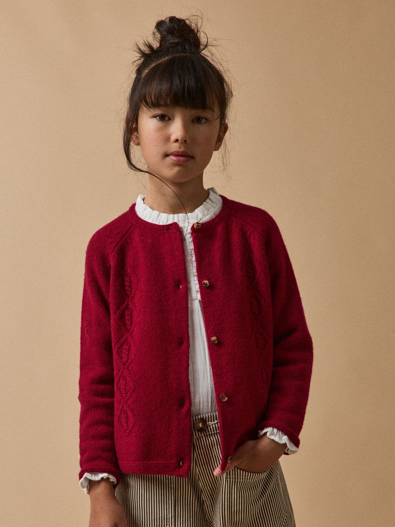 Mädchen-Cardigan aus Merino-Wolle