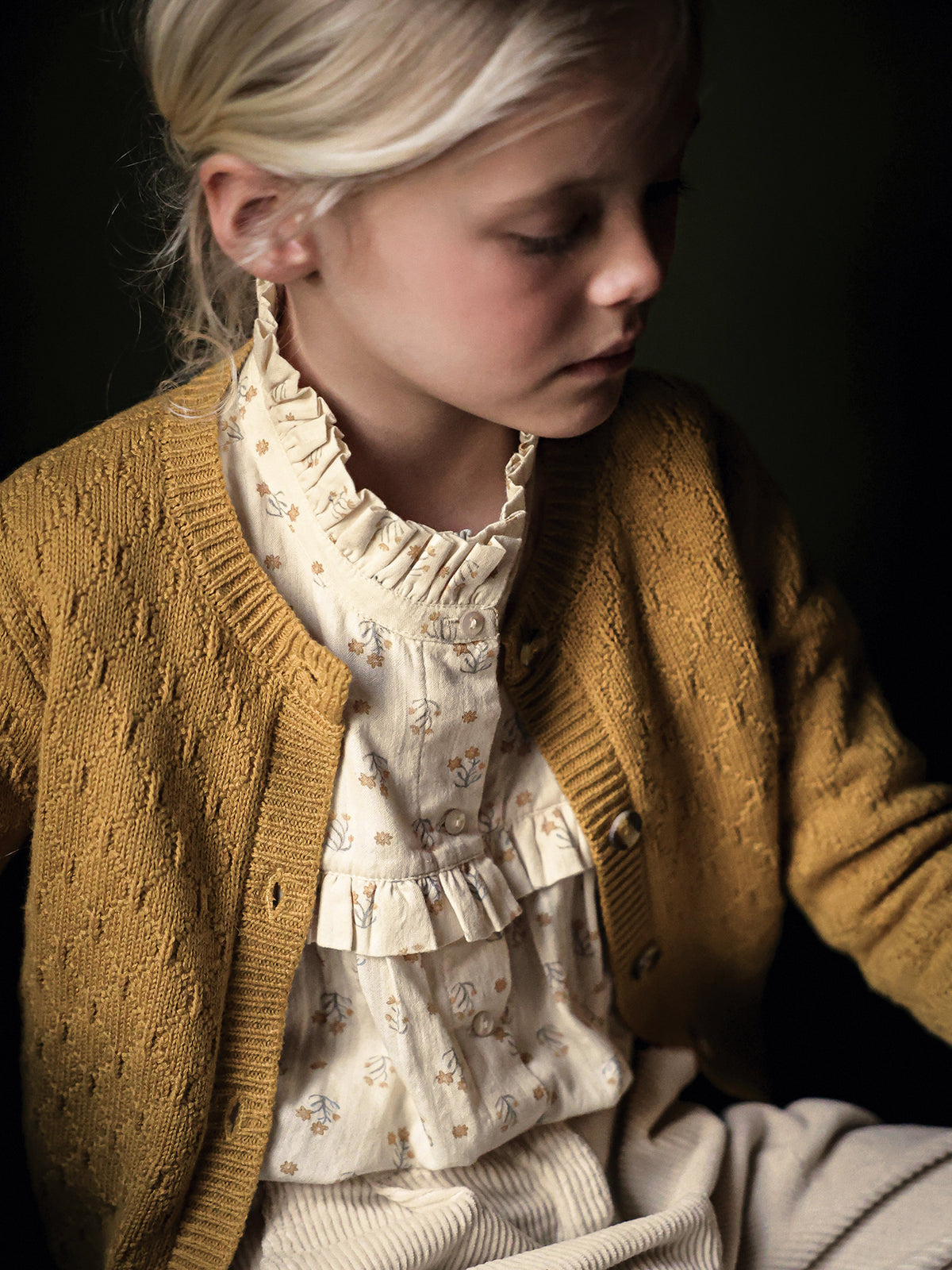 Cardigan losanges Fille en laine