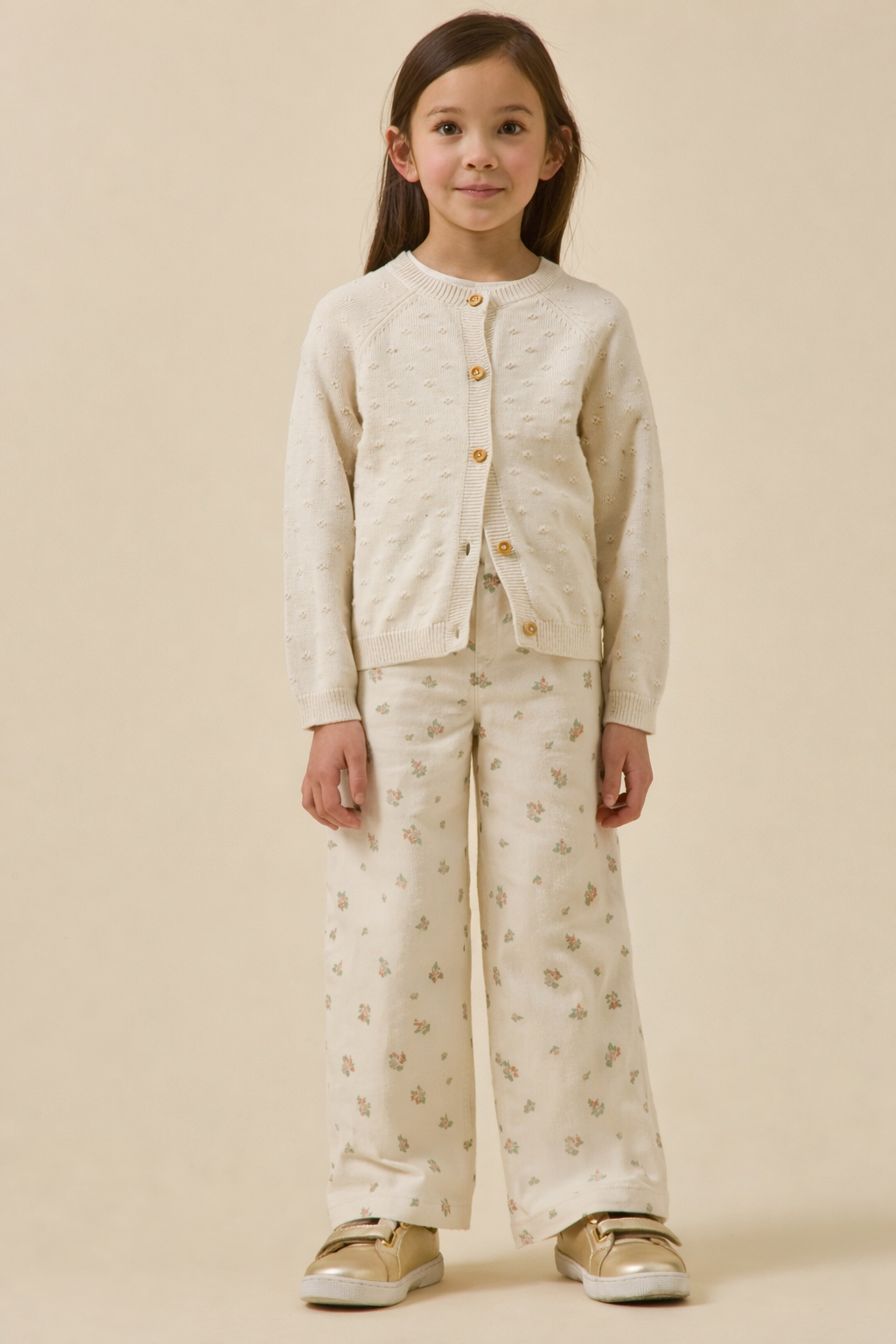 Mädchen-Cardigan mit Musterstrick