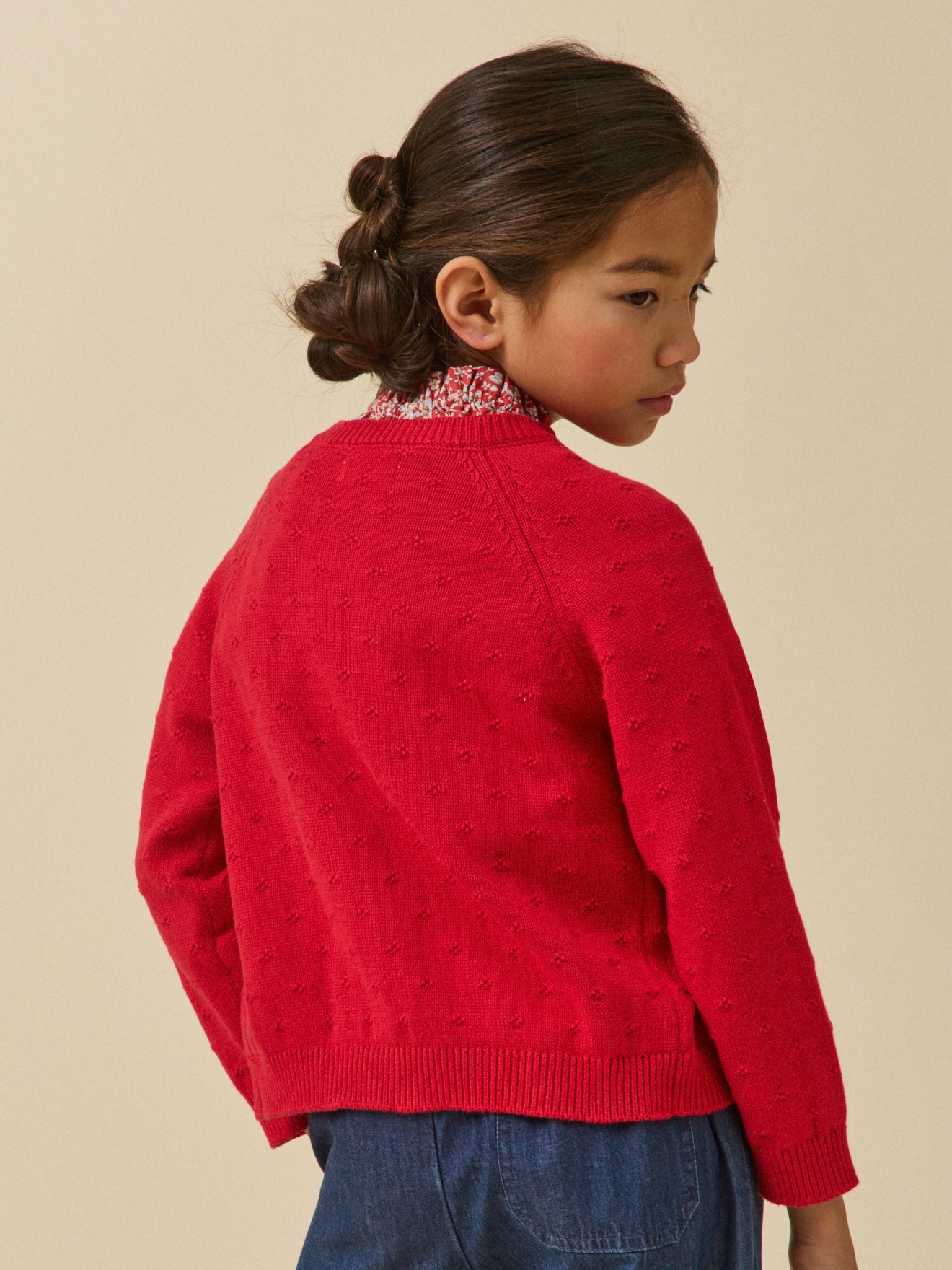 Cardigan Fille point fantaisie