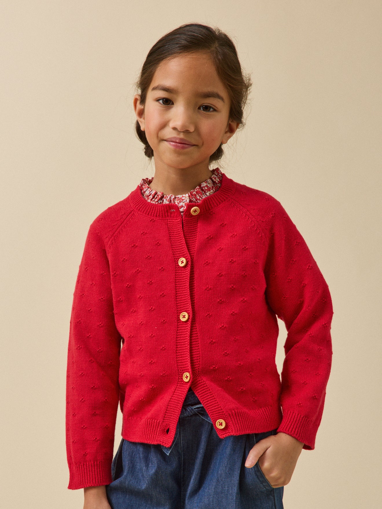 Cardigan Fille point fantaisie