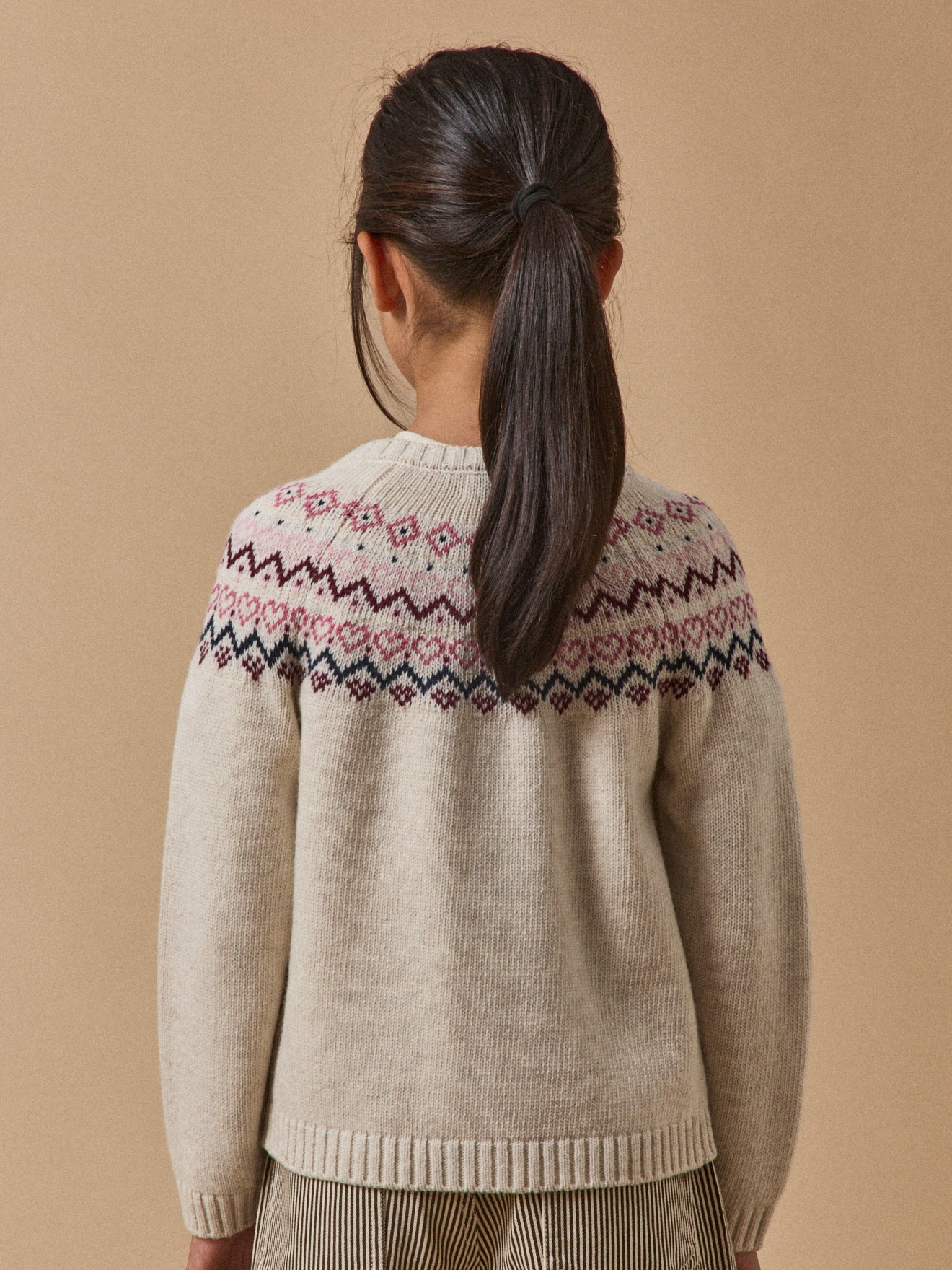 Mädchen-Cardigan mit Jacquard-Muster