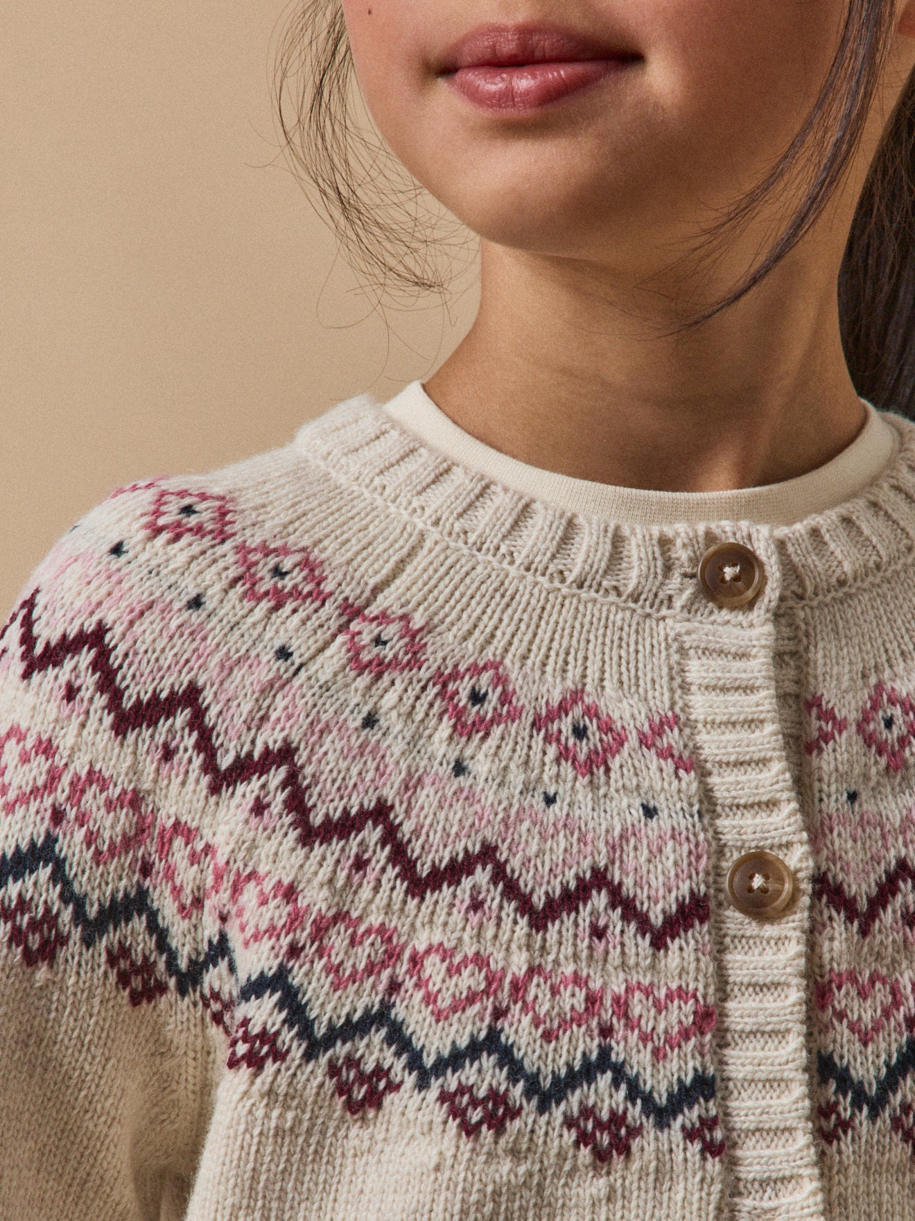 Mädchen-Cardigan mit Jacquard-Muster