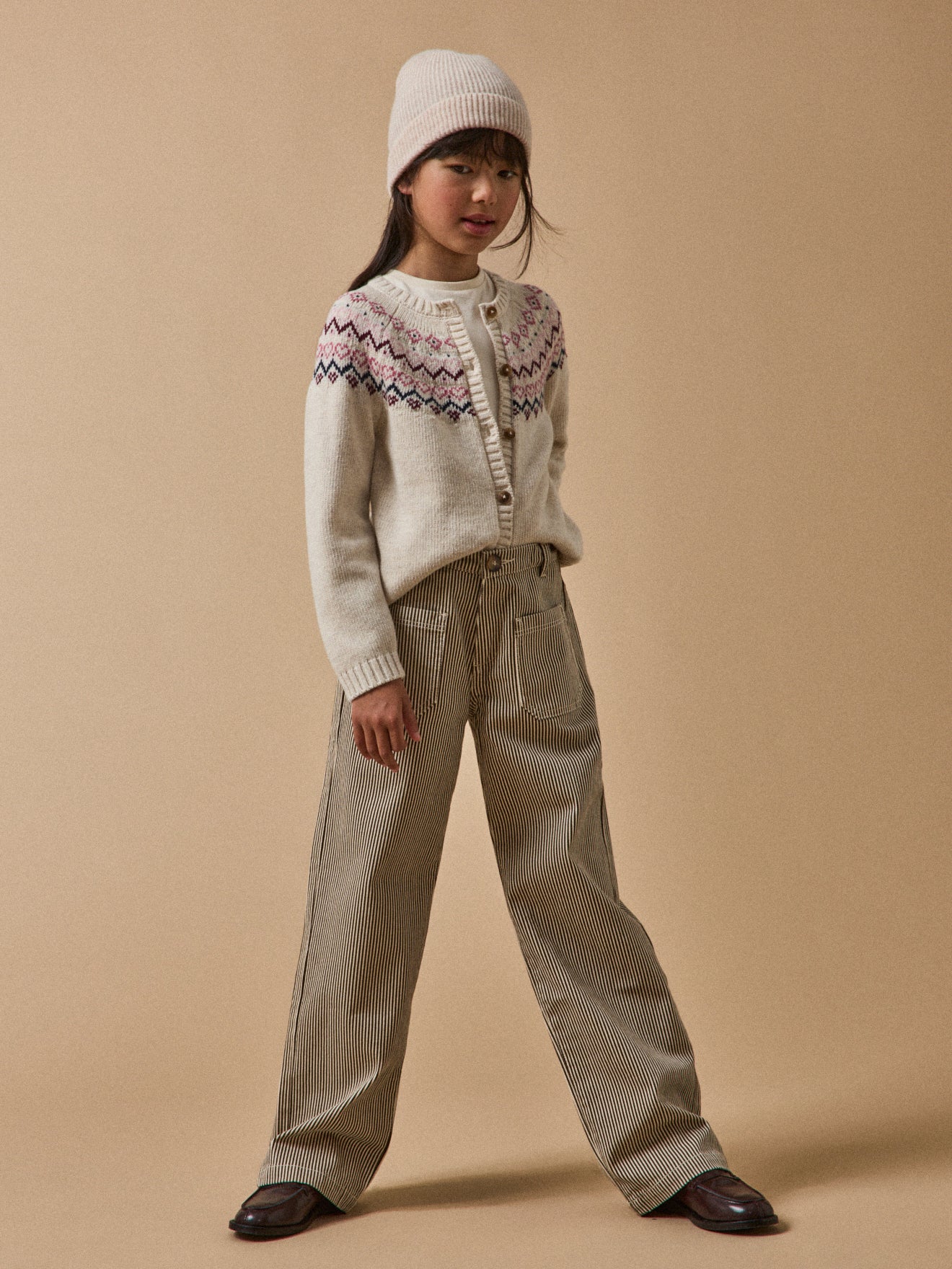 Mädchen-Cardigan mit Jacquard-Muster