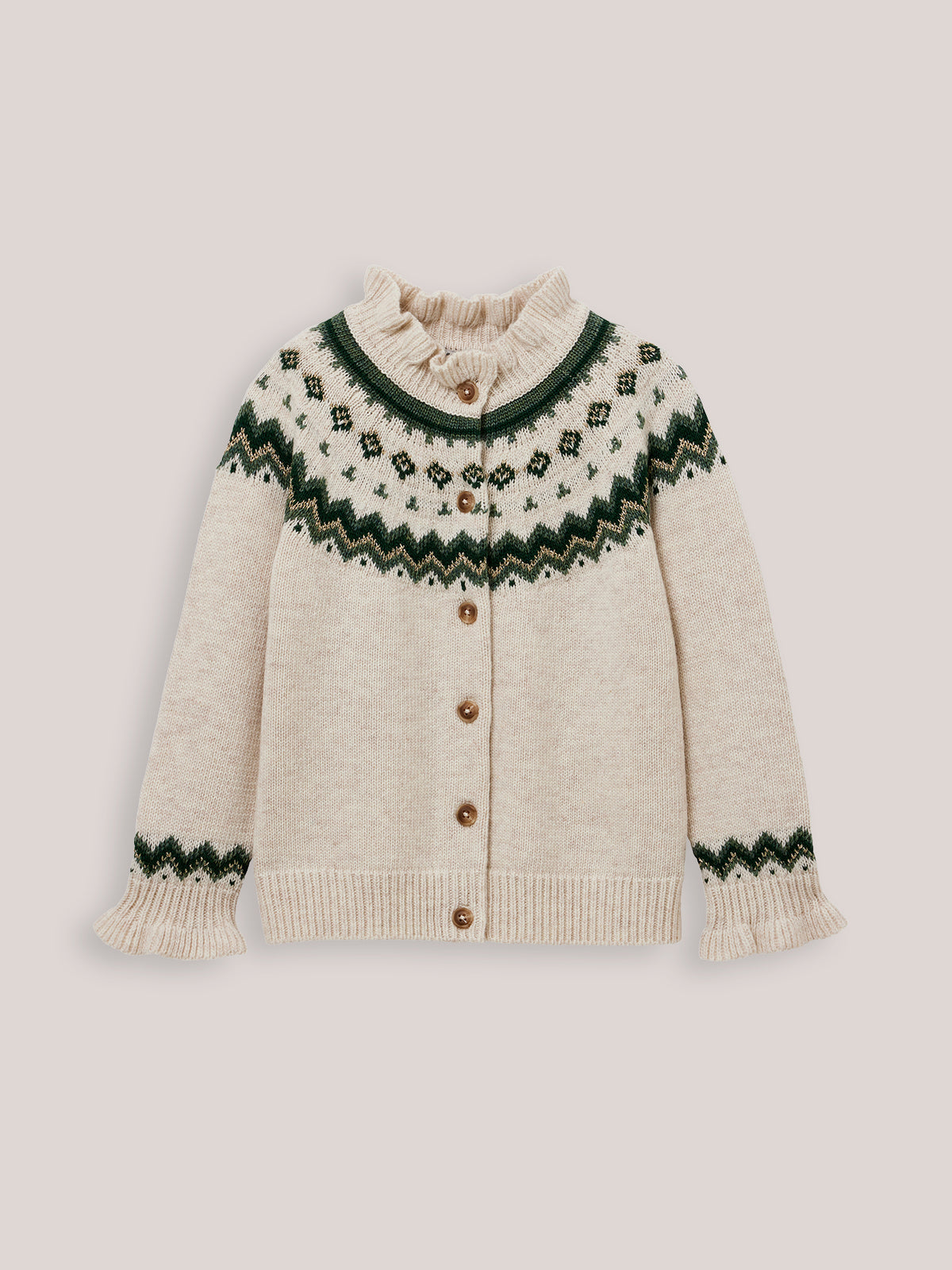 Mädchen-Cardigan mit Jacquard-Muster