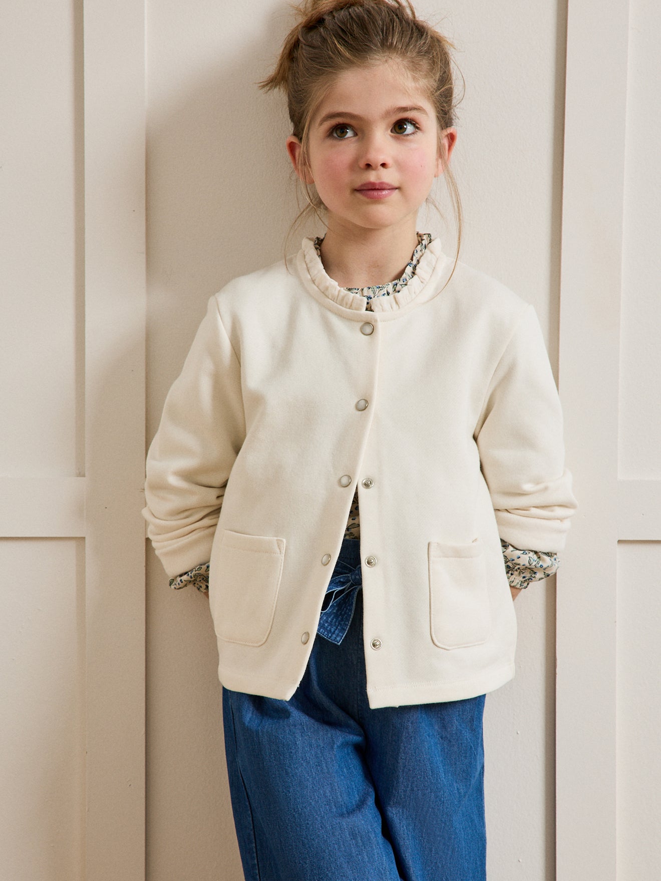 Mädchen-Cardigan aus Molton – Bio-Baumwolle