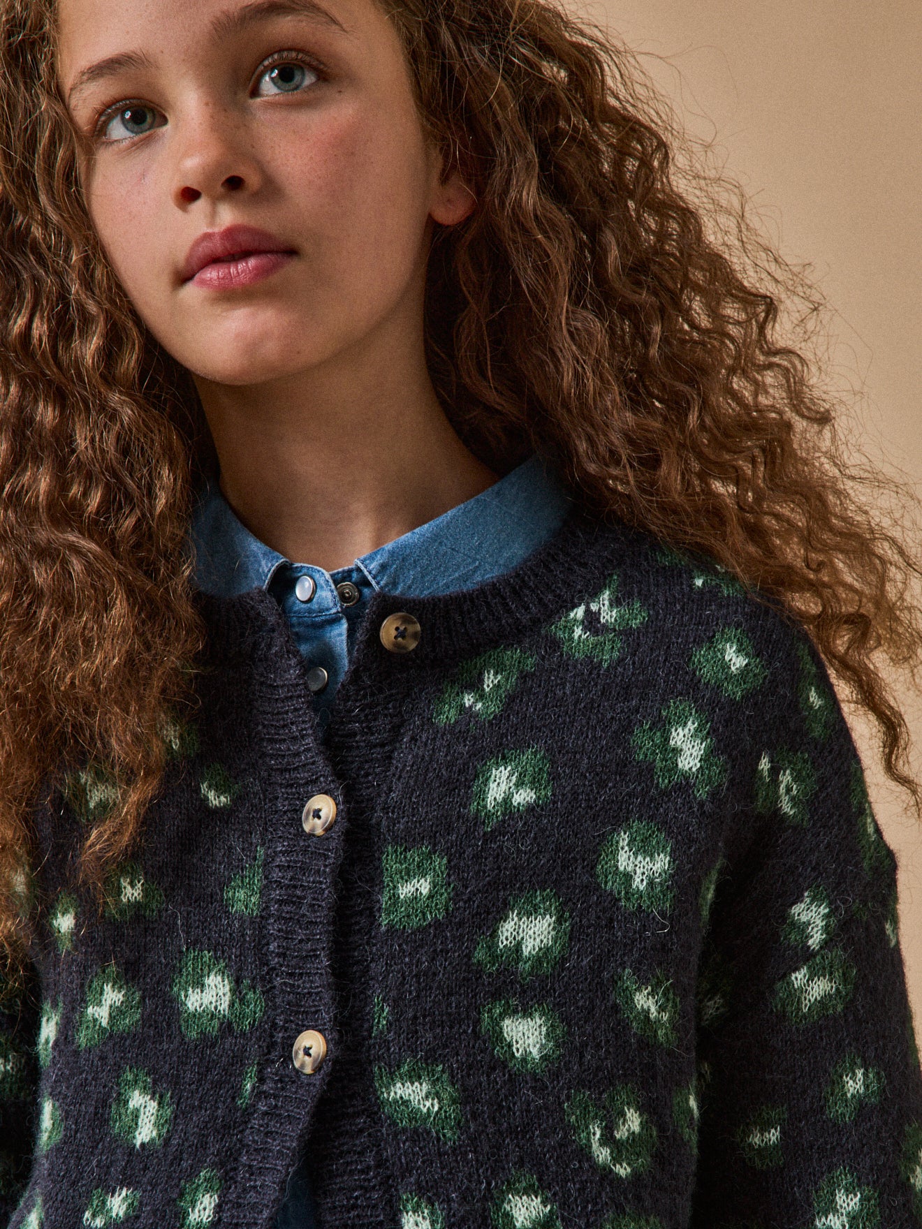 Mädchen-Cardigan, Leopardenmuster