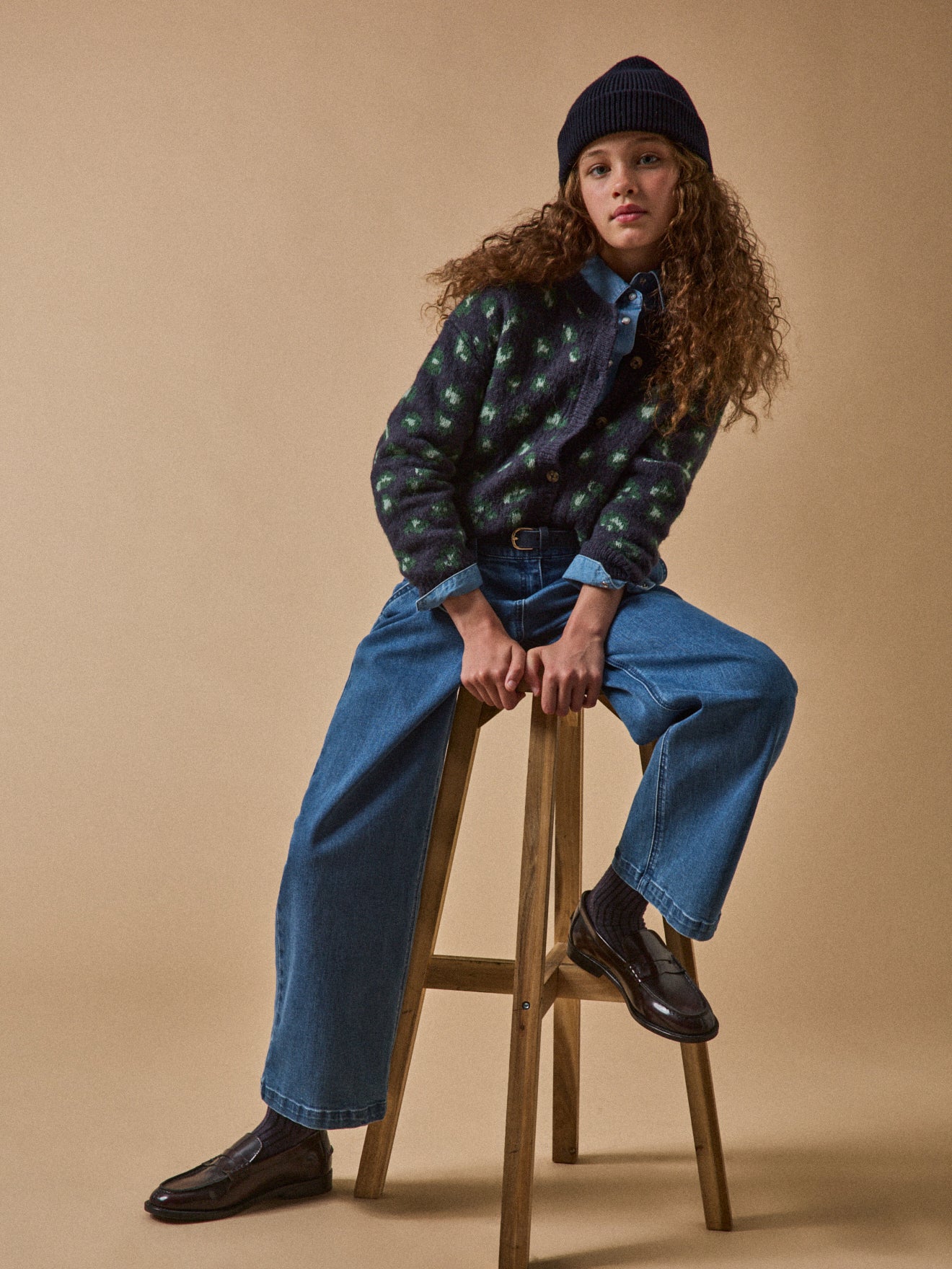 Mädchen-Cardigan, Leopardenmuster