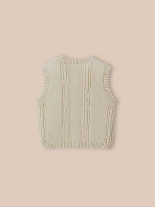 Gilet sans manches brodé Fille laine RWS