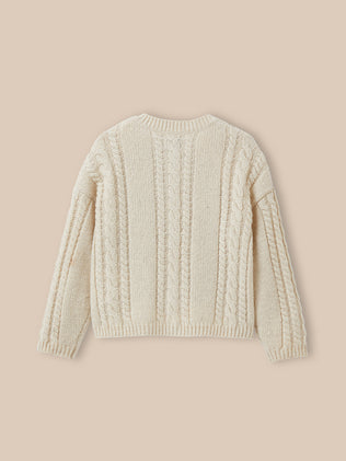 Cardigan à torsades Fille laine RWS