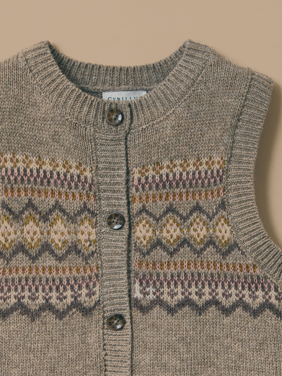 Mädchen-Pullunder mit Jacquard-Muster
