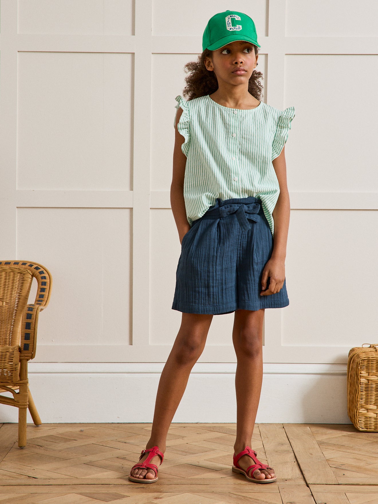 Mädchen-Shorts aus Bio-Baumwollgaze