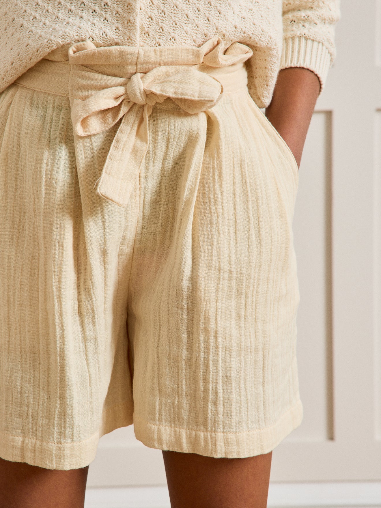 Short Fille en gaze de coton biologique