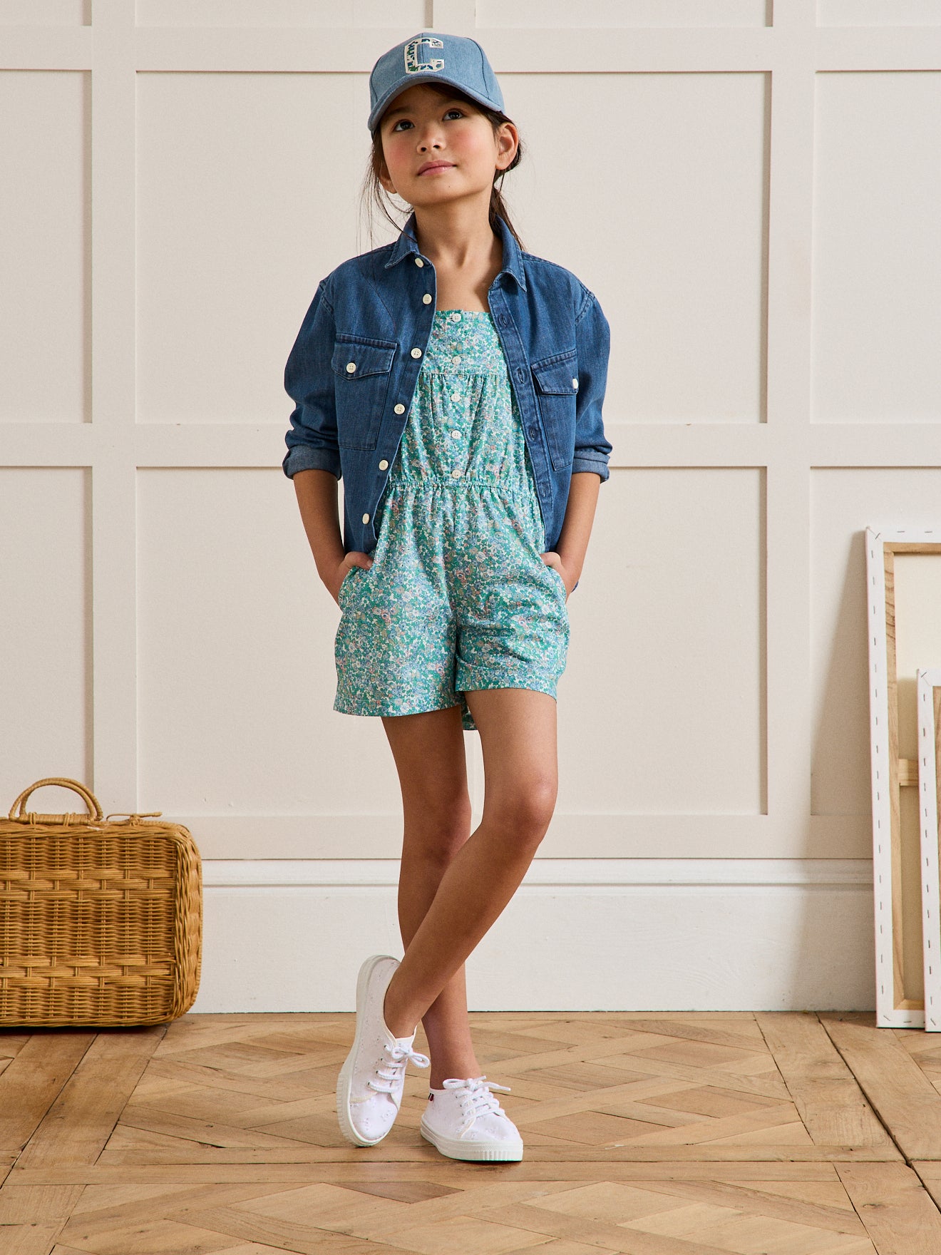 Mädchen-Overall aus Liberty®-Stoff « Harriet »