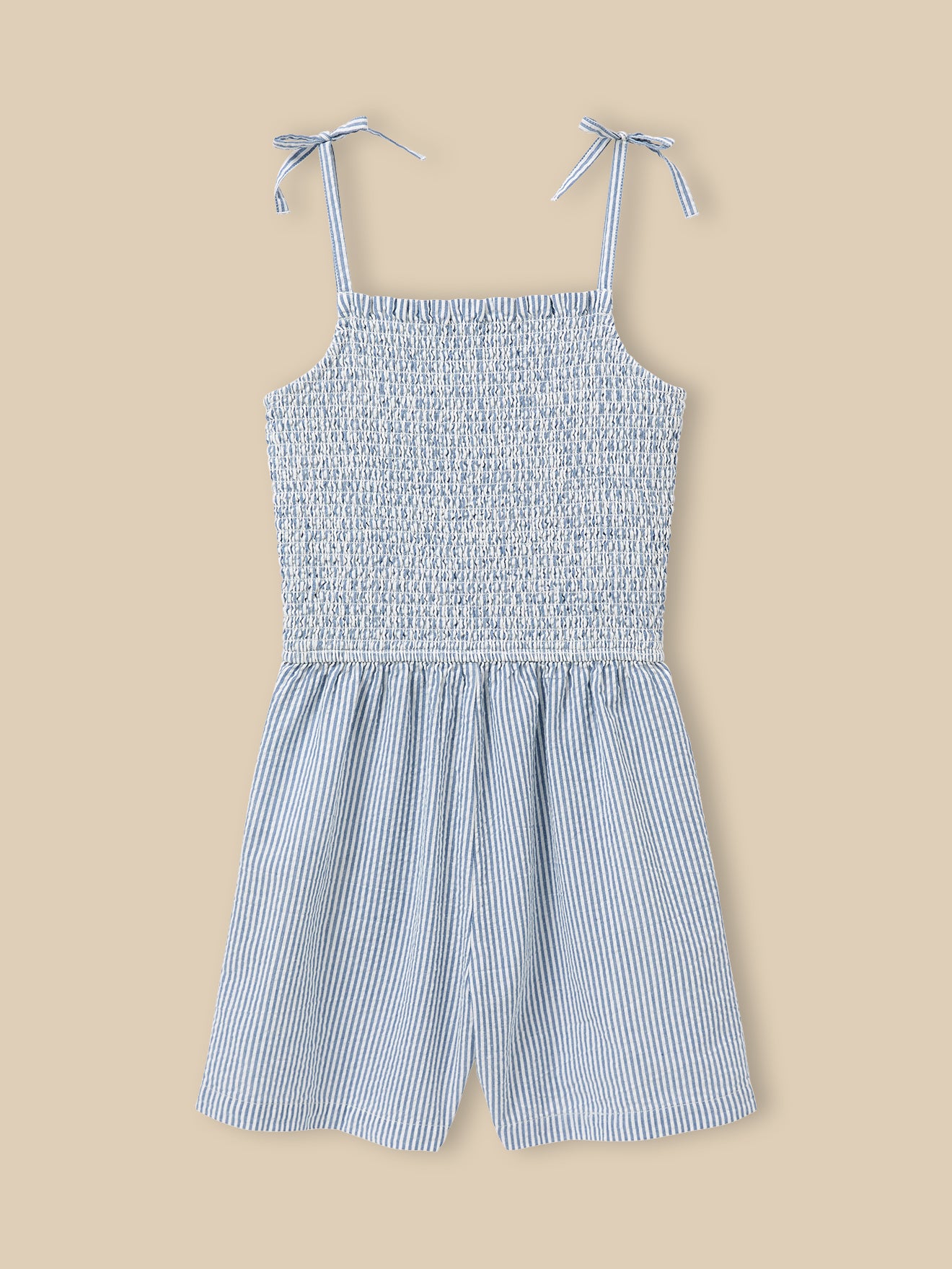 Mädchen-Kurzoverall aus Seersucker