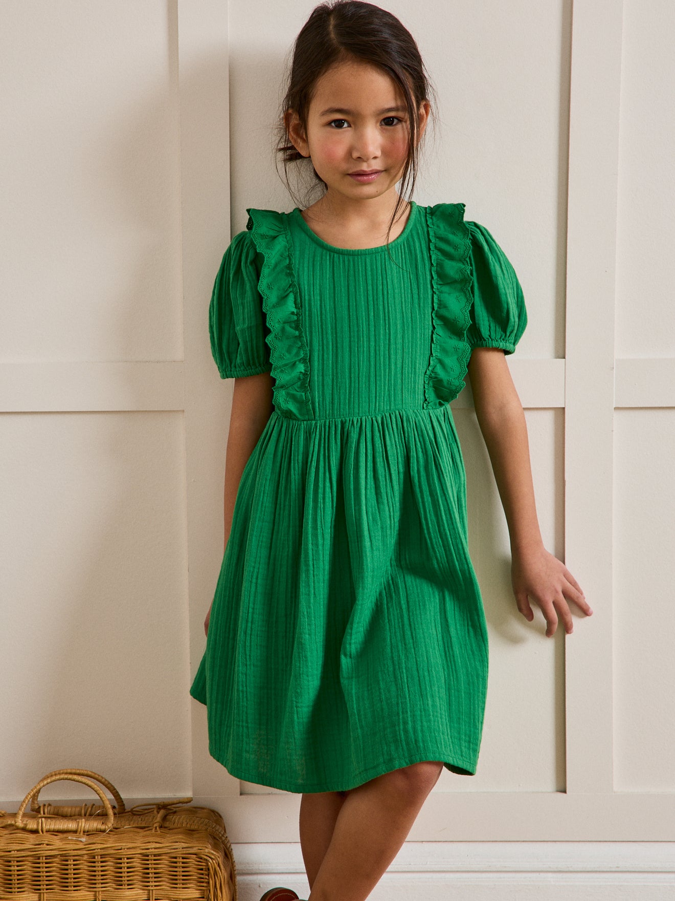 Mädchenkleid aus Bio-Baumwollgaze