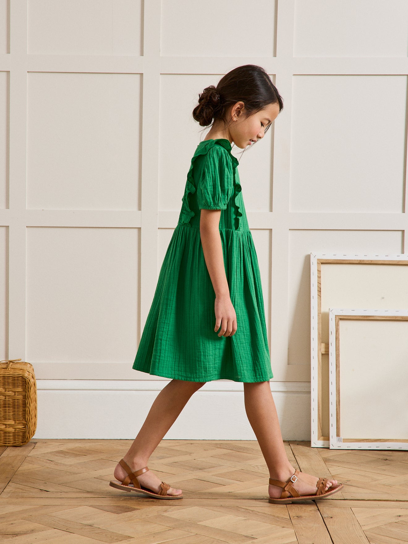 Mädchenkleid aus Bio-Baumwollgaze