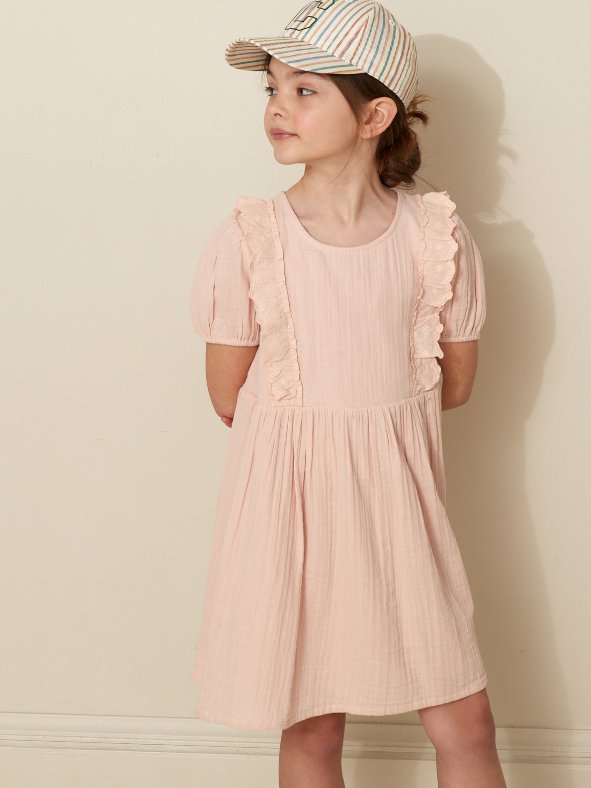 Mädchenkleid aus Bio-Baumwollgaze