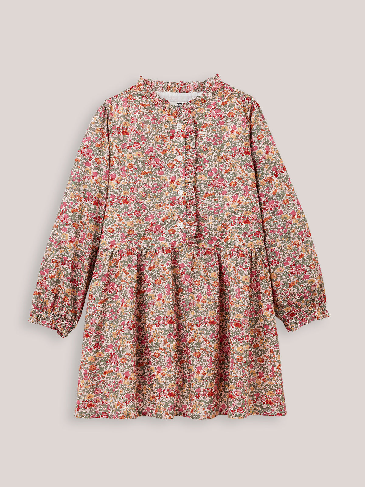 Robe Fille tissu Liberty col froufrou