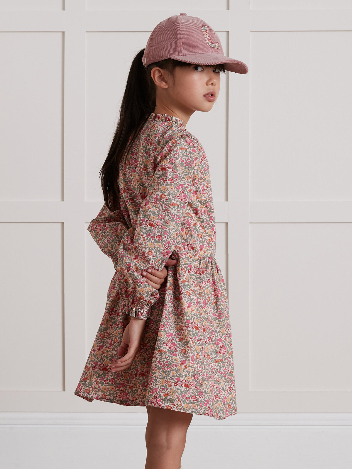 Robe Fille tissu Liberty col froufrou