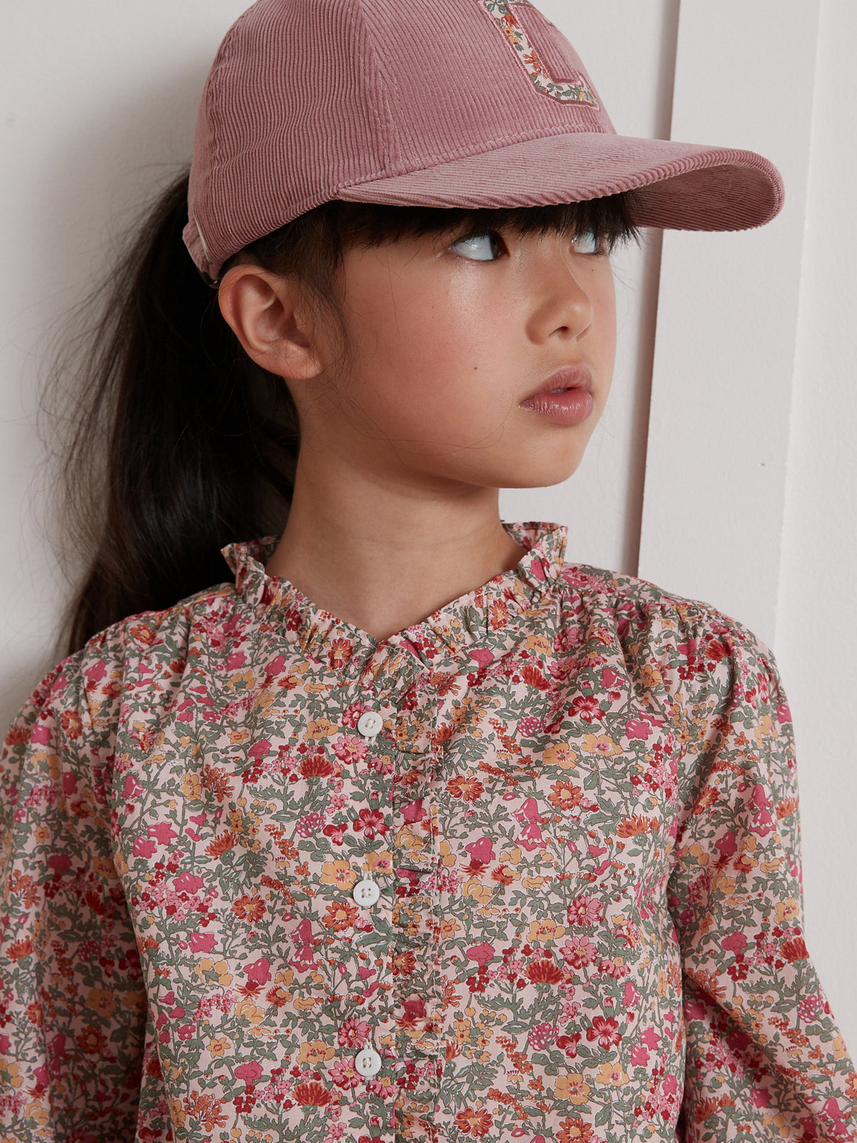 Robe Fille tissu Liberty col froufrou