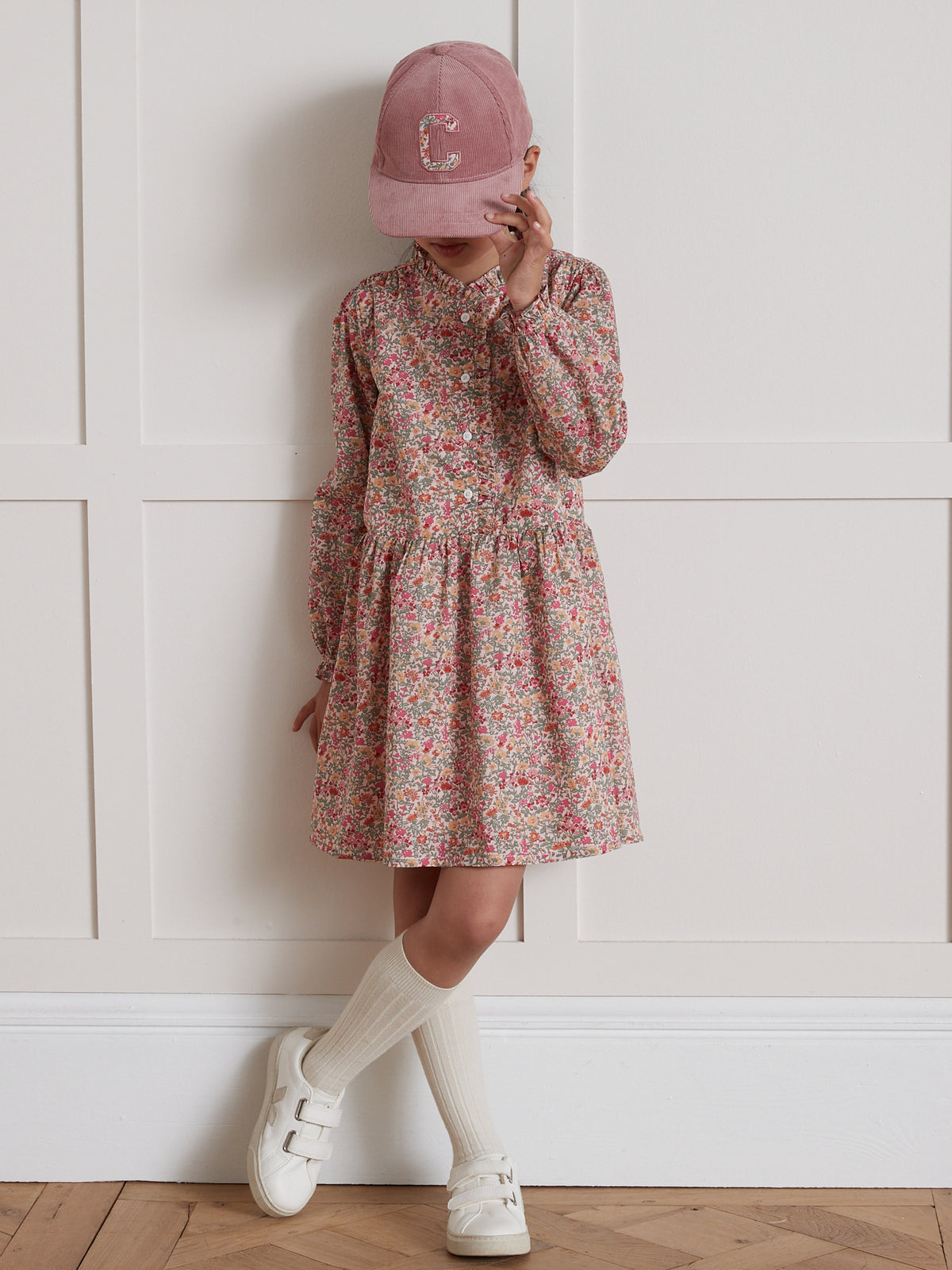 Robe Fille tissu Liberty col froufrou