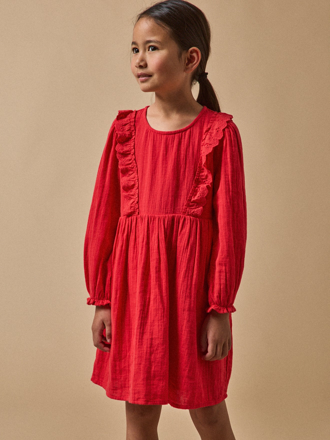 Mädchenkleid aus Baumwoll-Gaze