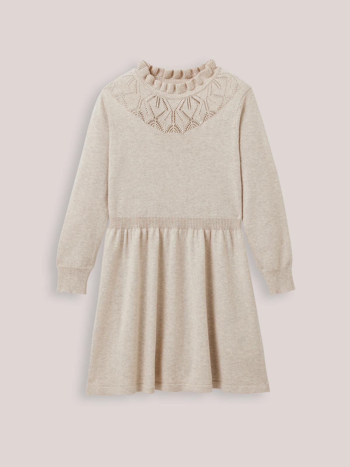 Mädchen-Strickkleid mit Lochmuster