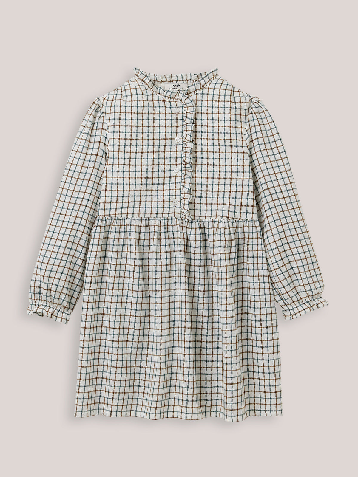 Robe à carreaux Fille en flanelle de coton