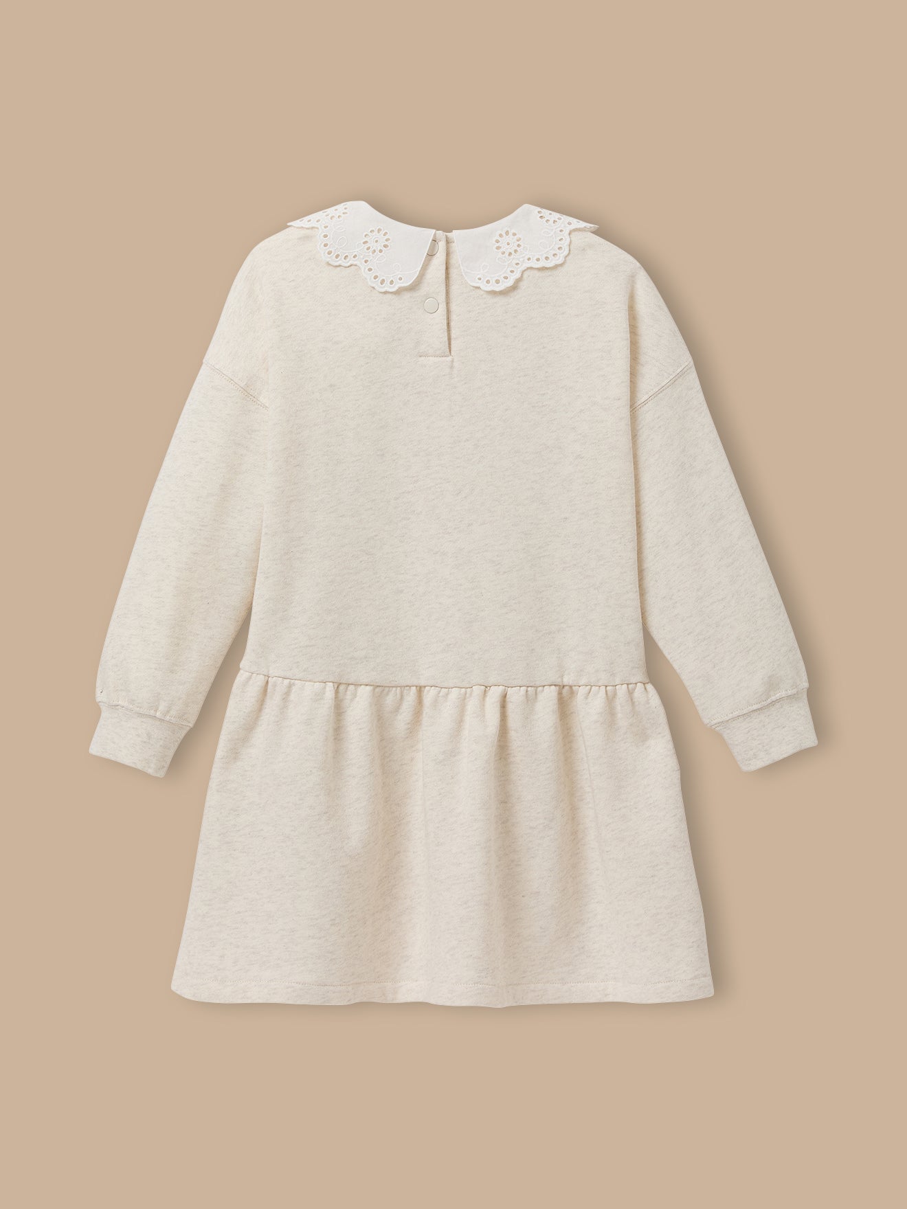 Kleid mit grossem besticktem Kragen, Bio-Baumwolle