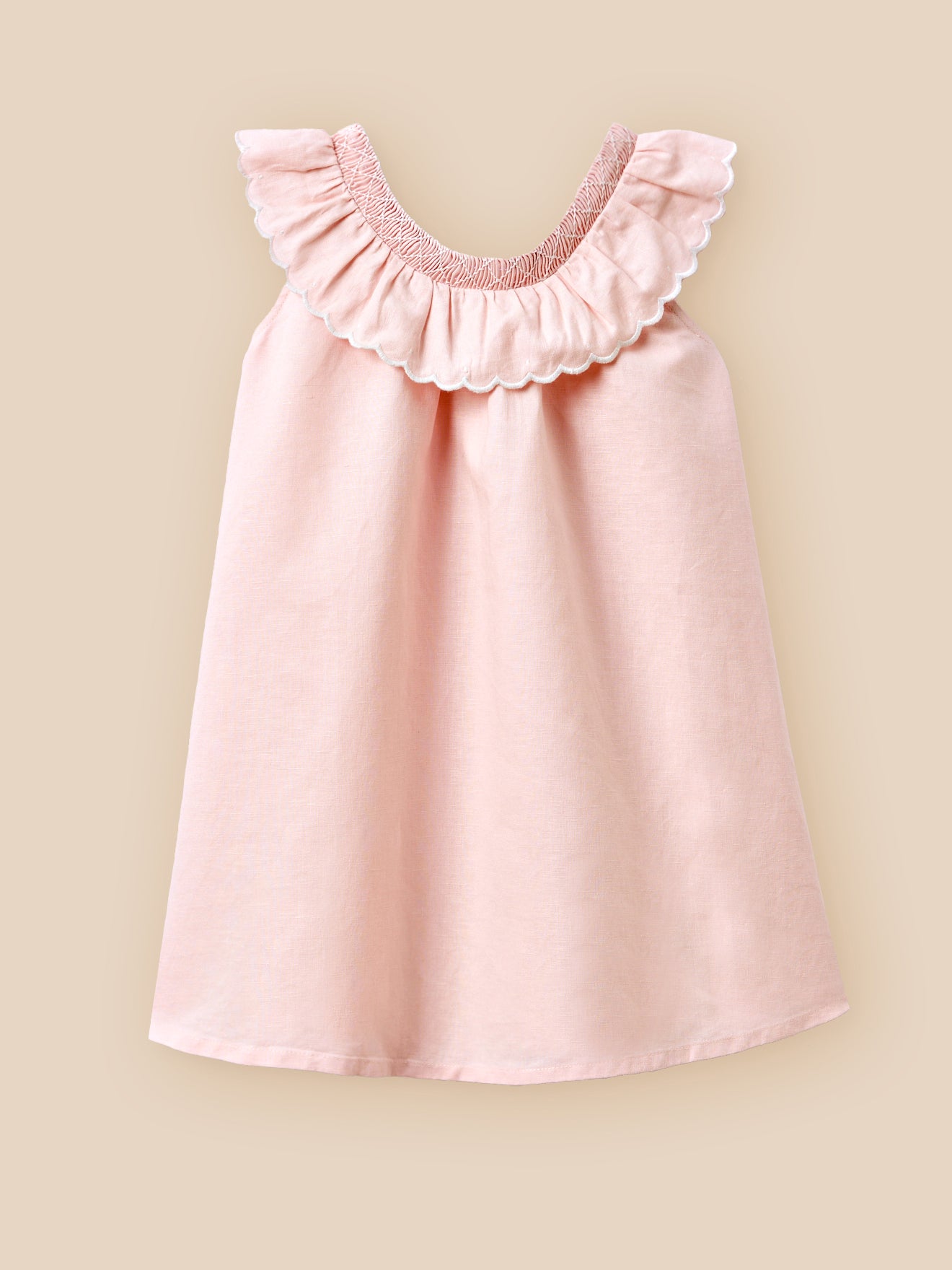 Mädchenkleid « Clotilde » aus Leinen und Baumwolle – Kollektion « Feste & Hochzeiten »