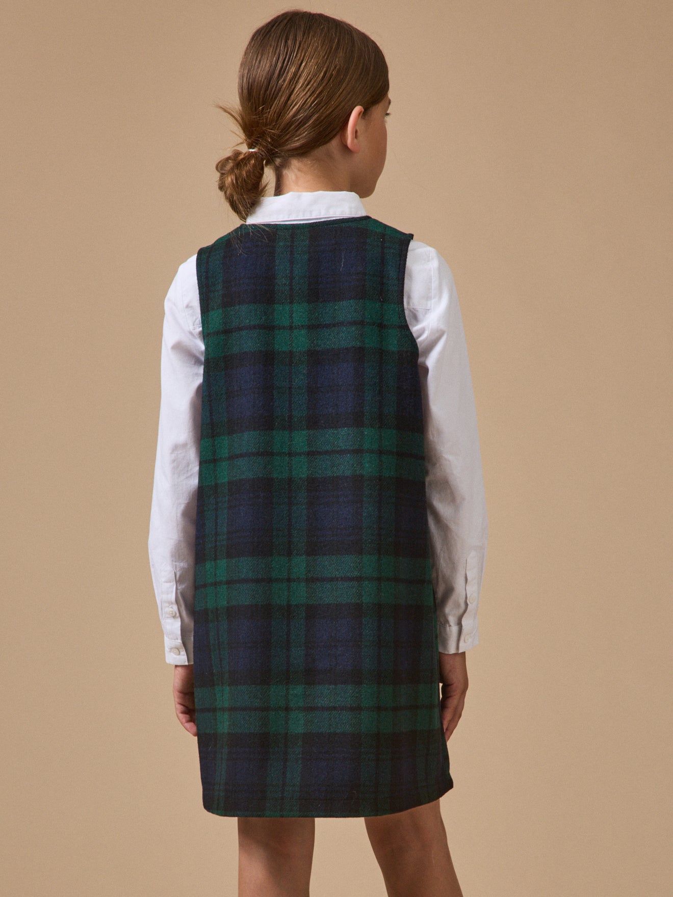 Mädchen-Trägerkleid mit Tartan-Druckmuster