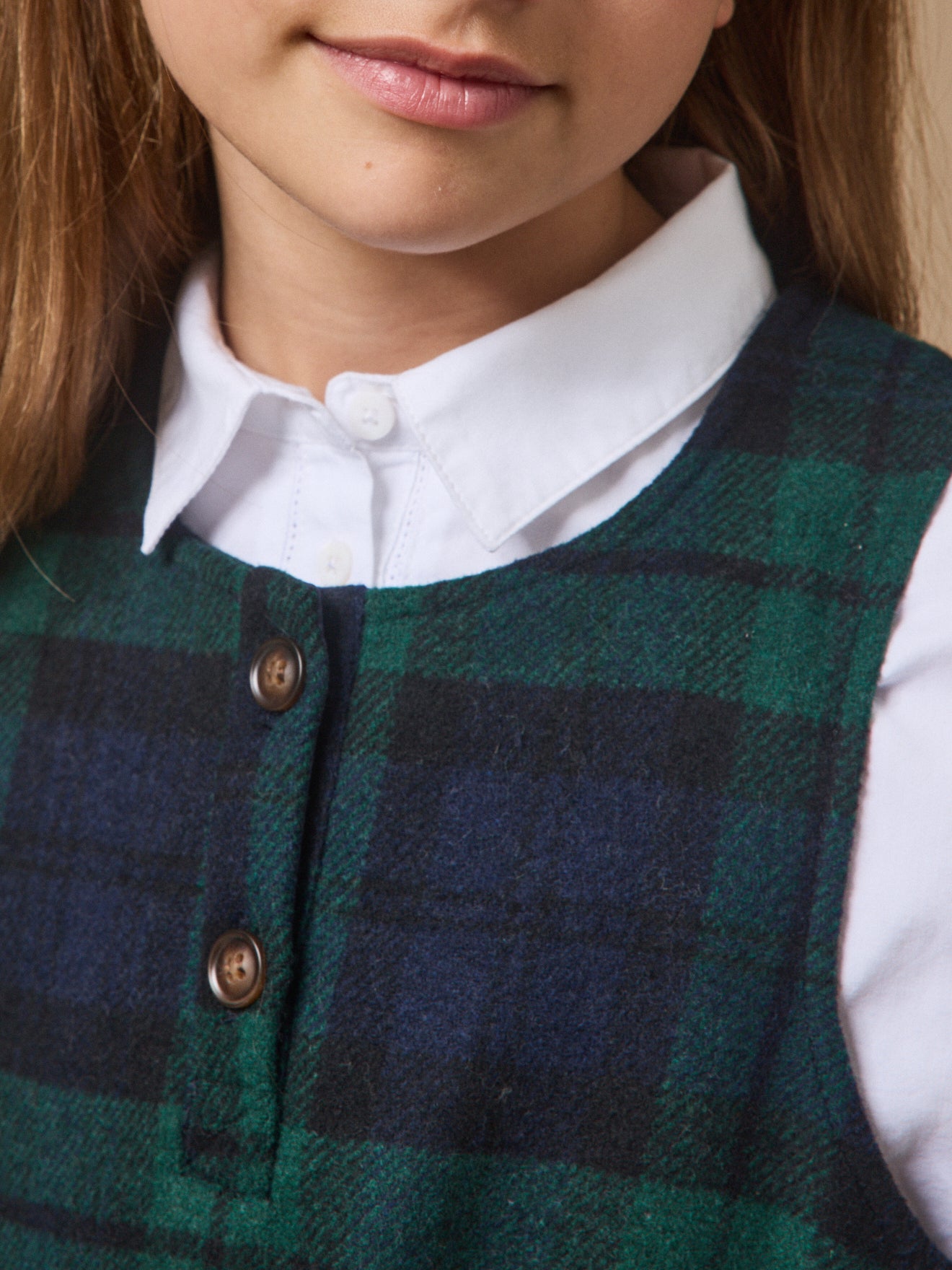 Mädchen-Trägerkleid mit Tartan-Druckmuster